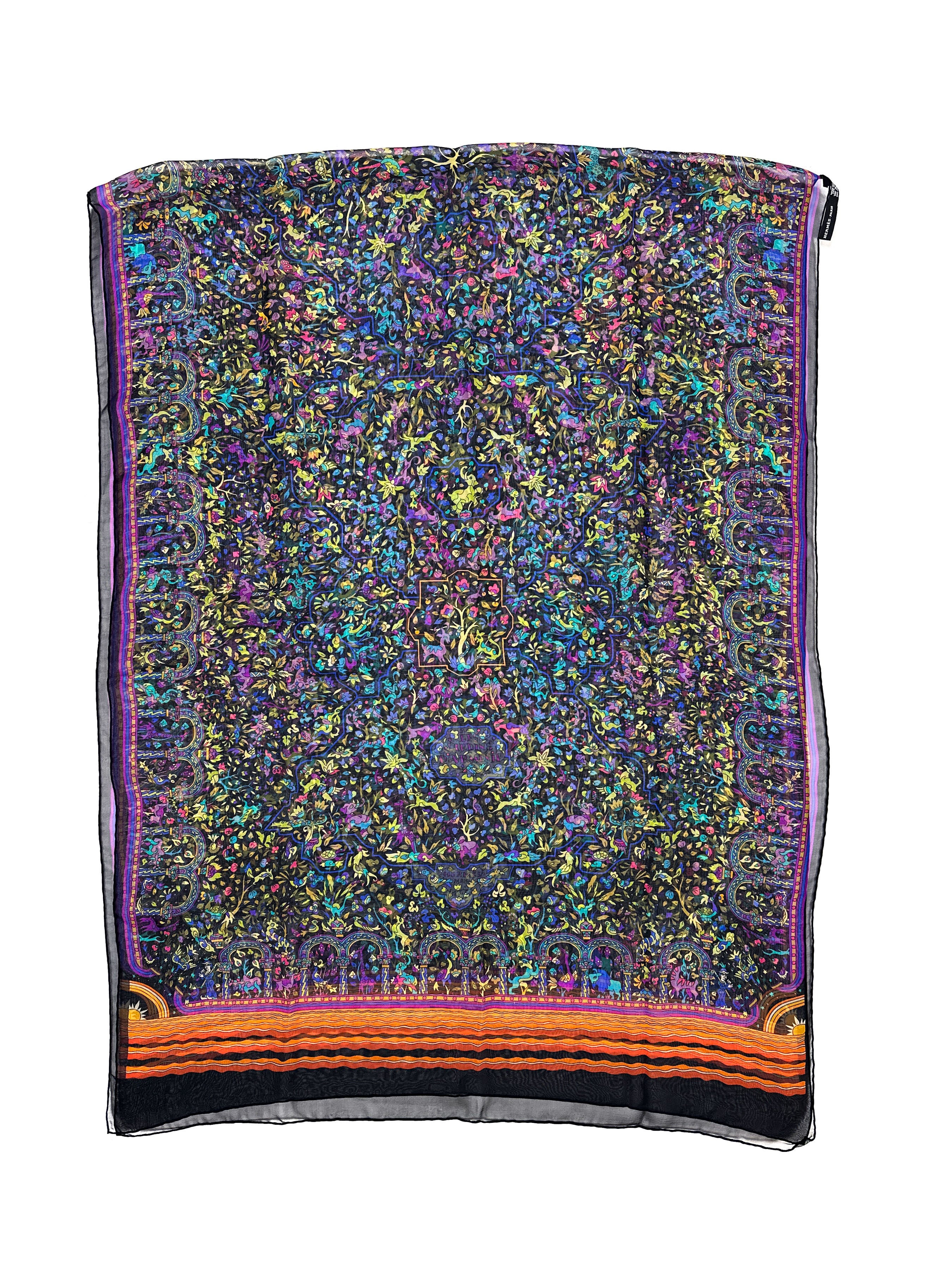 Hermès Les Jardins d'Arménie Mousseline Shawl