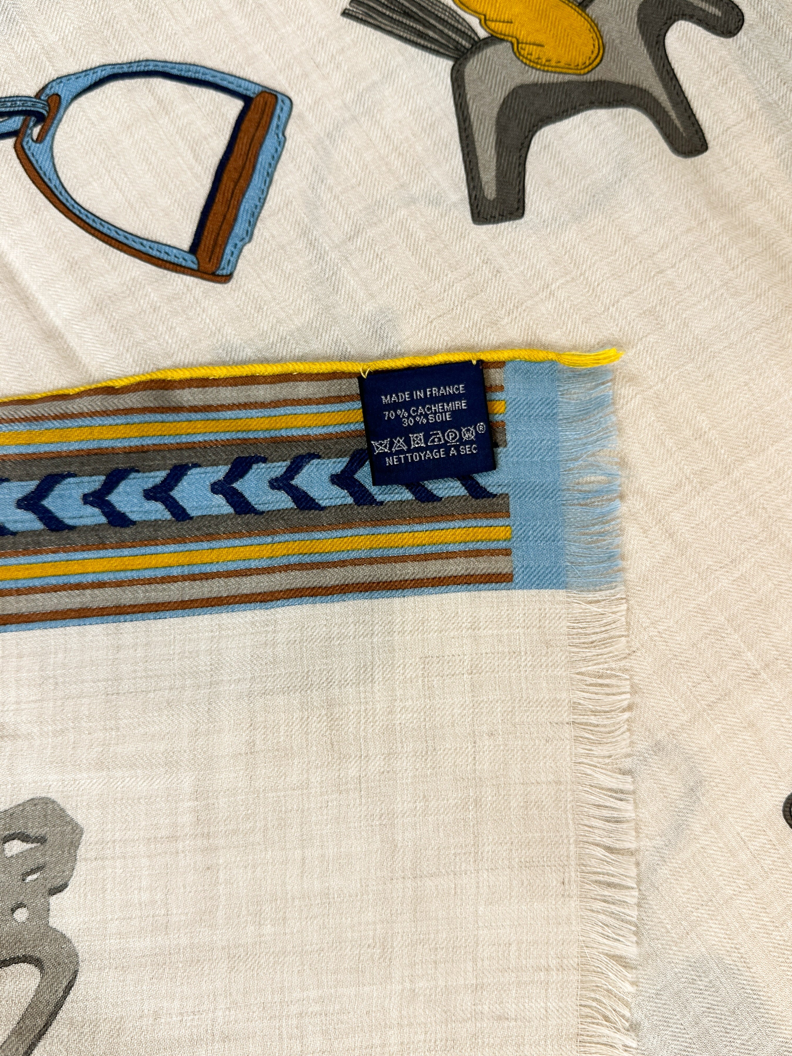 Hermès Et Gris Gris Cashmere Silk Rectangle