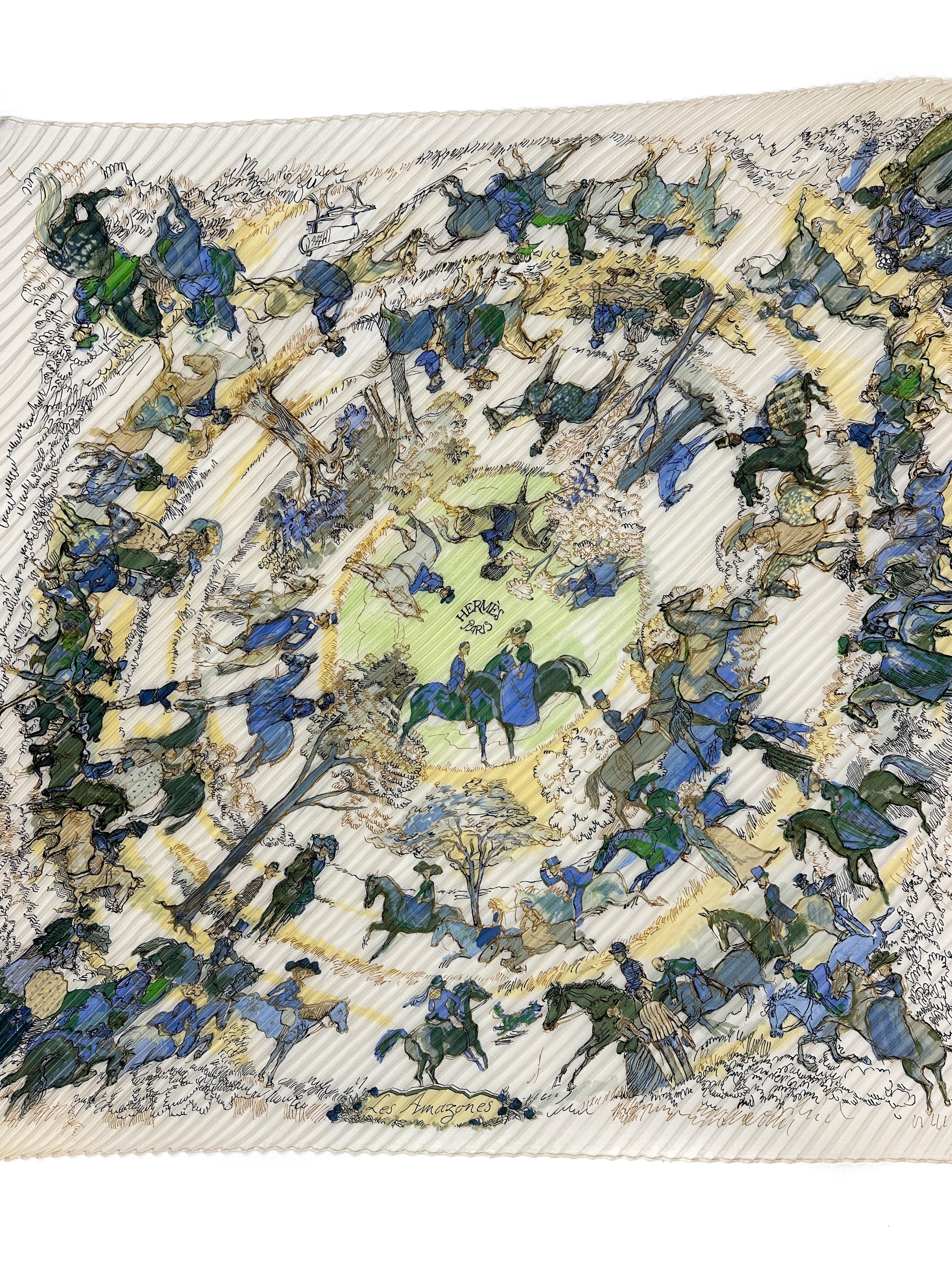 Hermès Les Amazones II Plissé 90