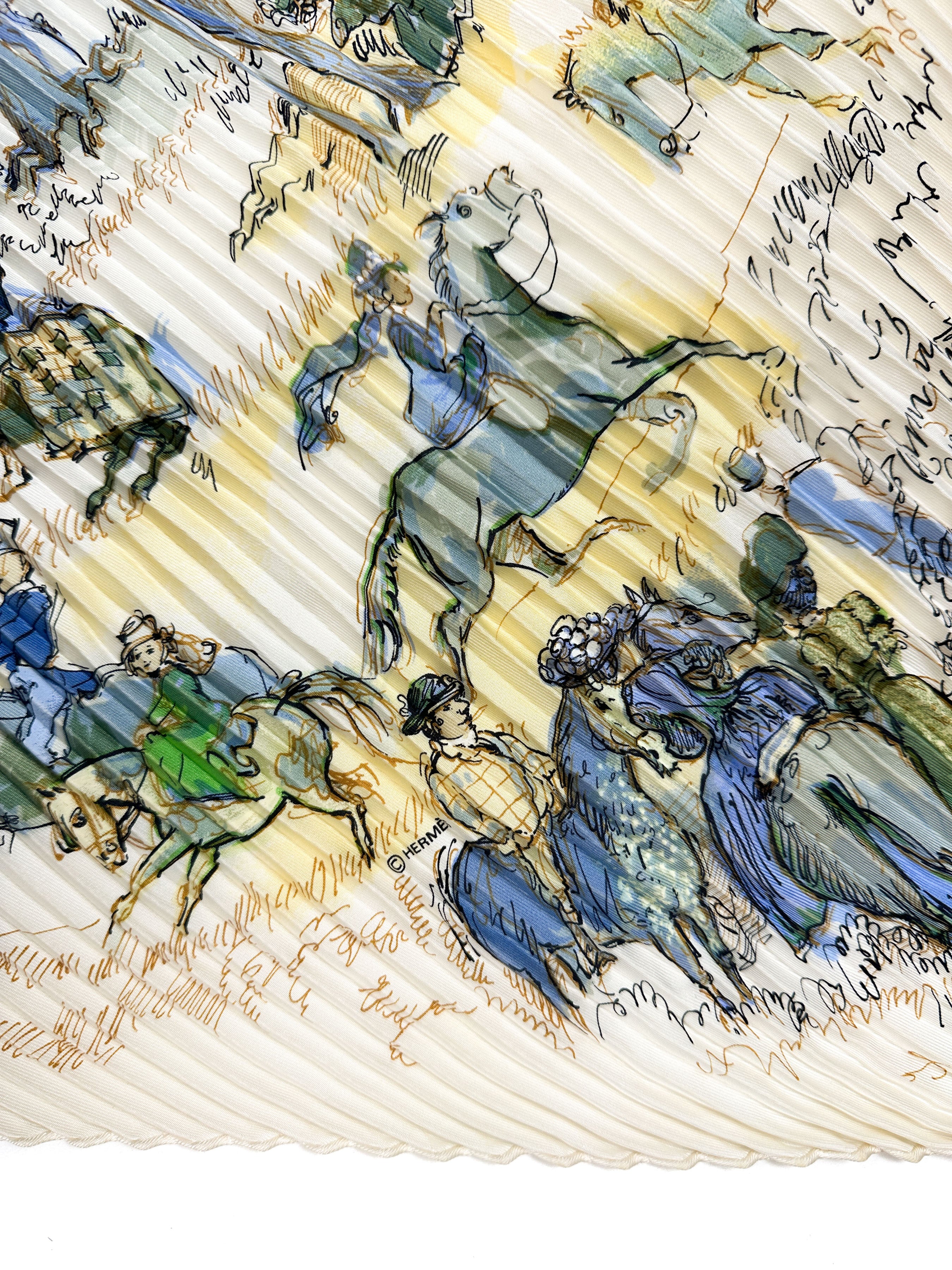 Hermès Les Amazones II Plissé 90