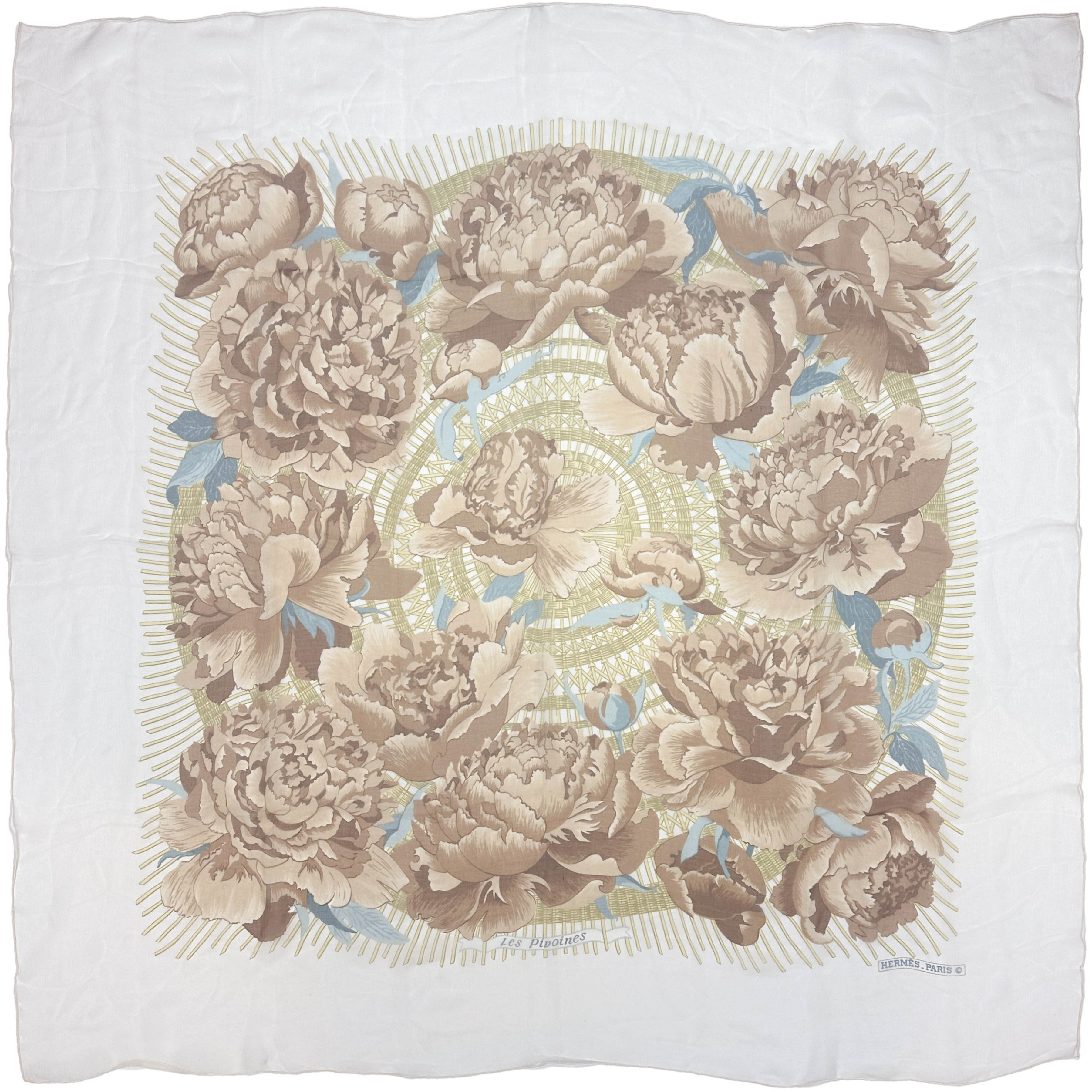 Hermès Les Pivoines Mousseline 110