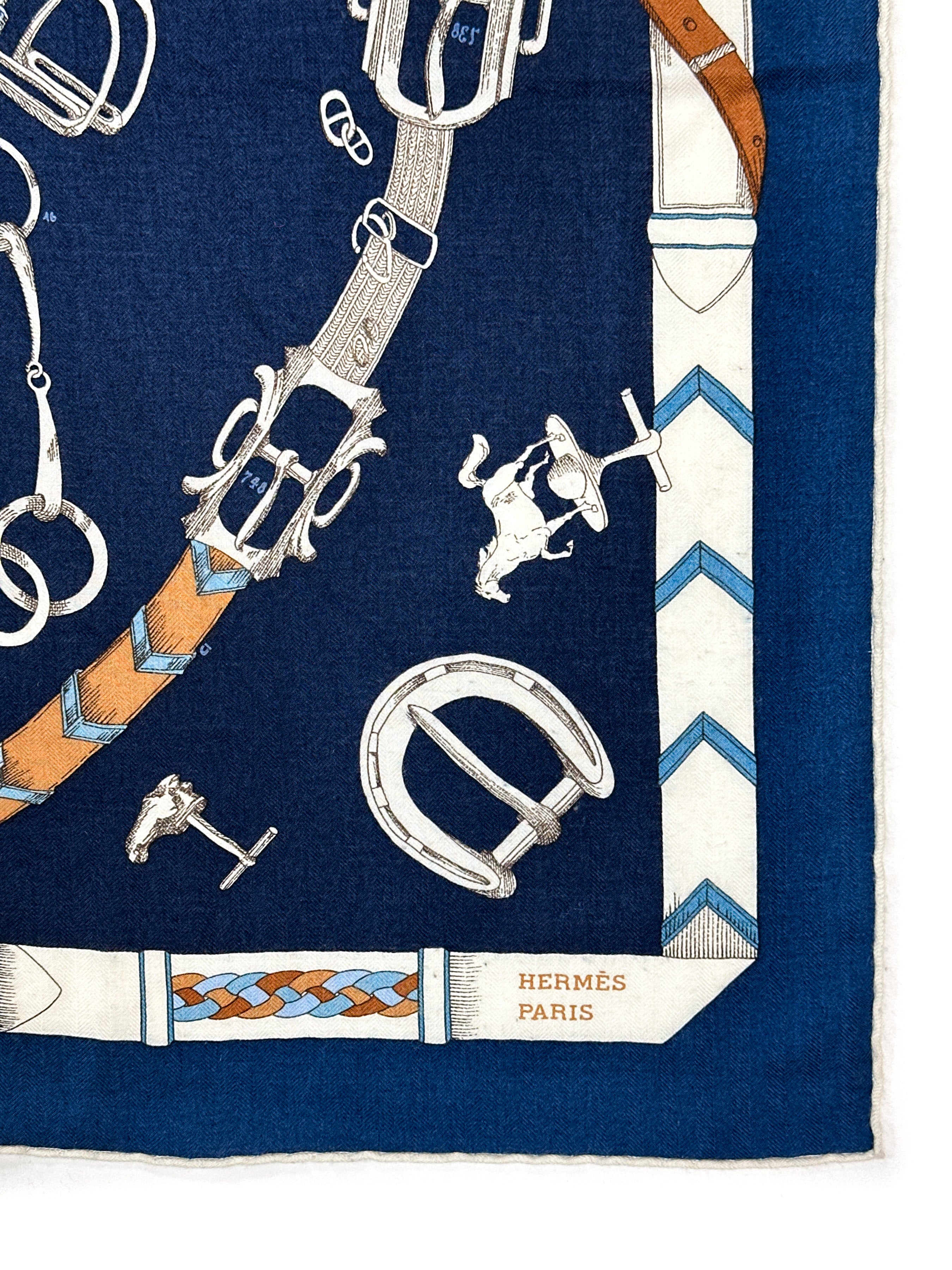 Hermès Les Chevaux Dechaines Cashmere Silk 140