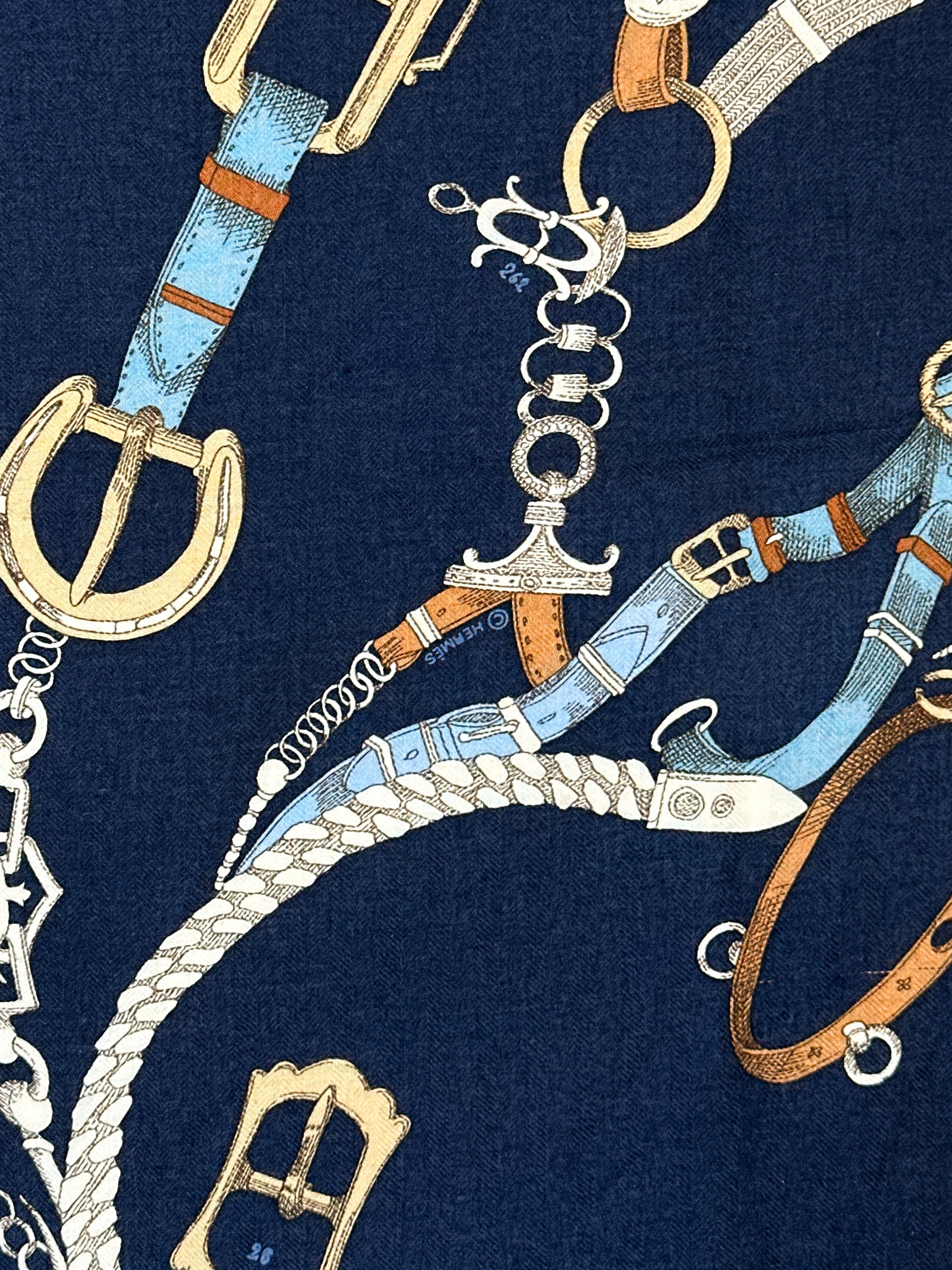 Hermès Les Chevaux Dechaines Cashmere Silk 140