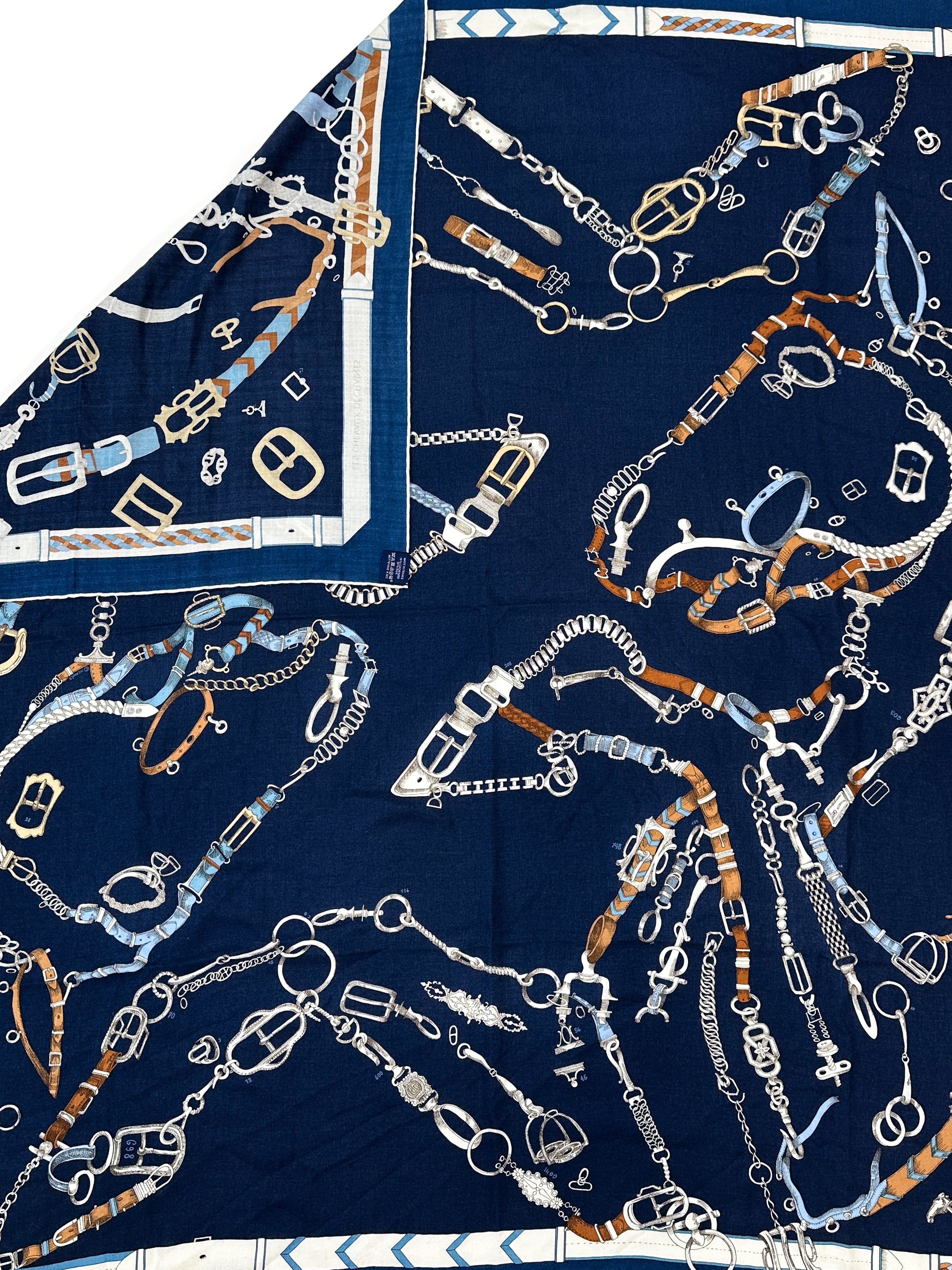 Hermès Les Chevaux Dechaines Cashmere Silk 140