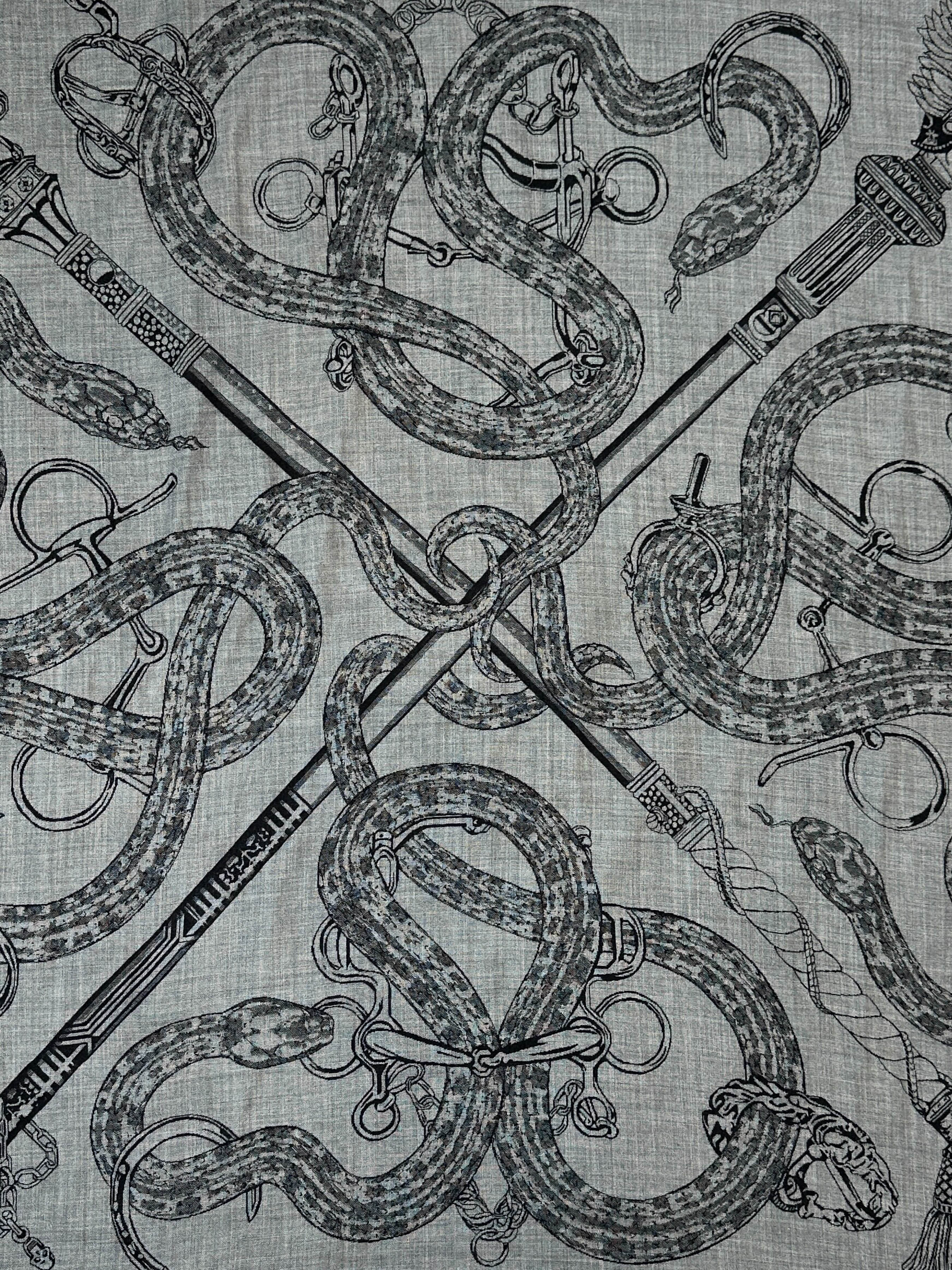 Hermès Caducee Rock Cashmere Silk 100