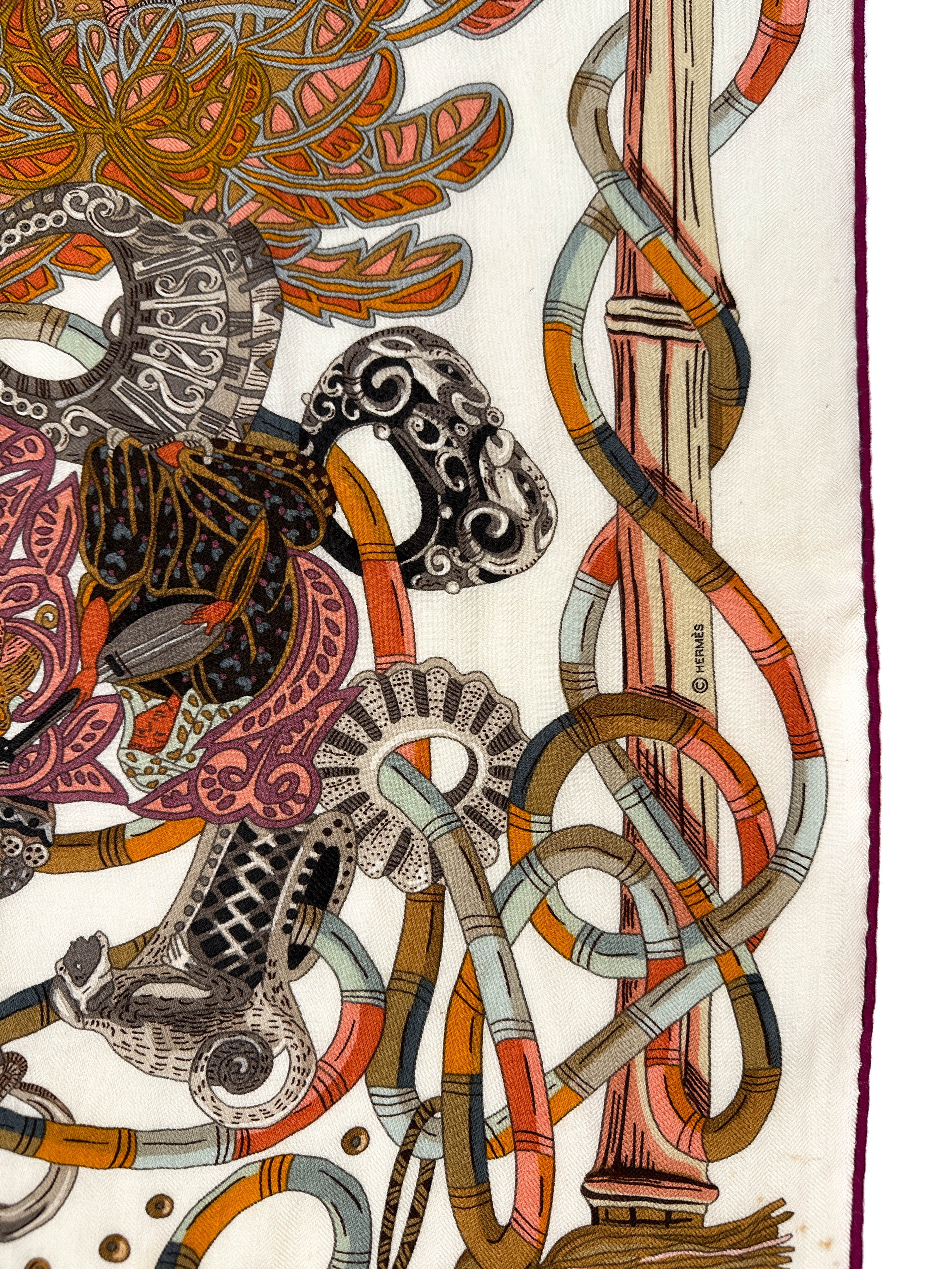 Hermès Au Fil du Carré Cashmere Silk 140