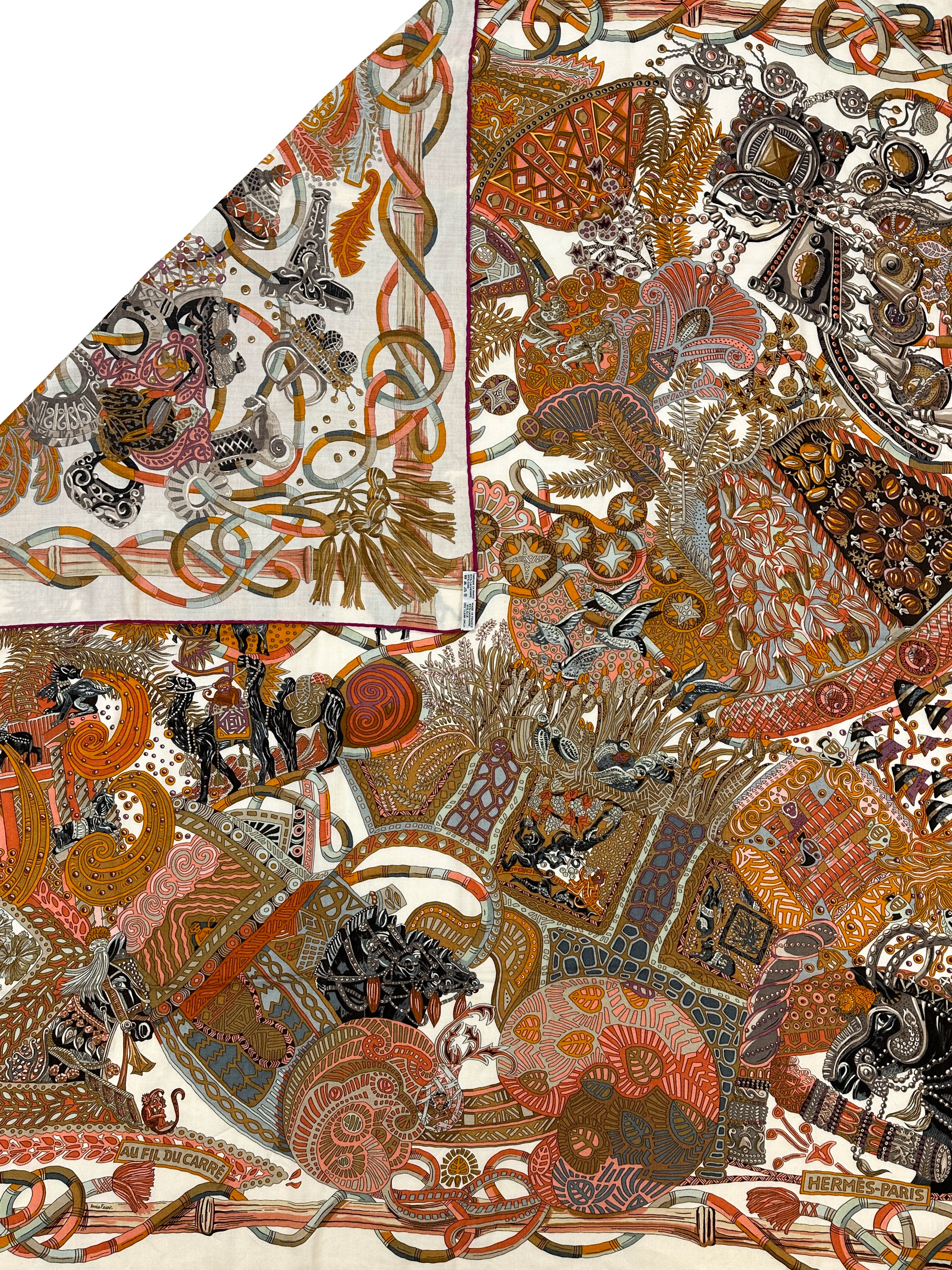 Hermès Au Fil du Carré Cashmere Silk 140