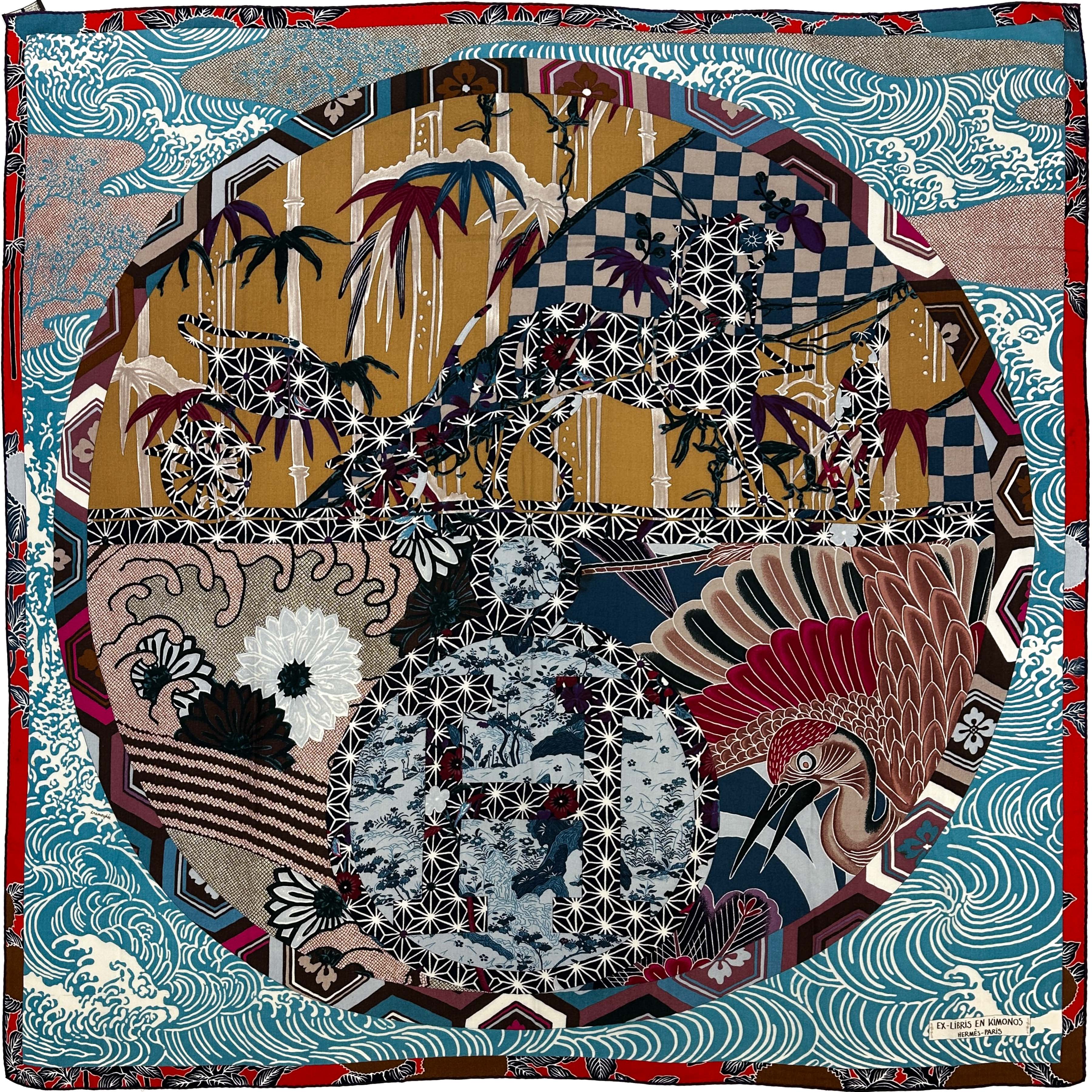 Hermès Ex-Libris en Kimonos Cashmere Silk 140