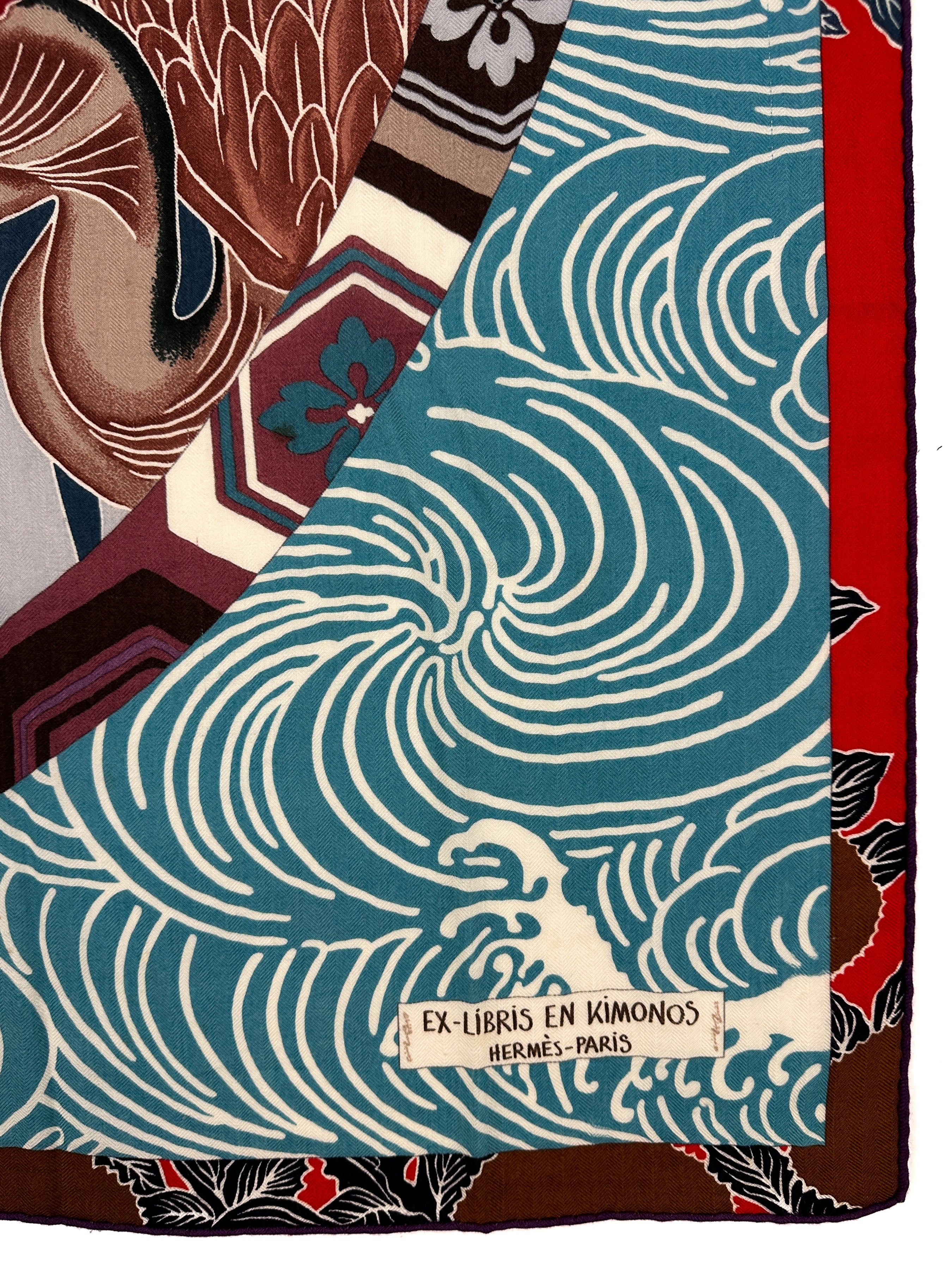 Hermès Ex-Libris en Kimonos Cashmere Silk 140