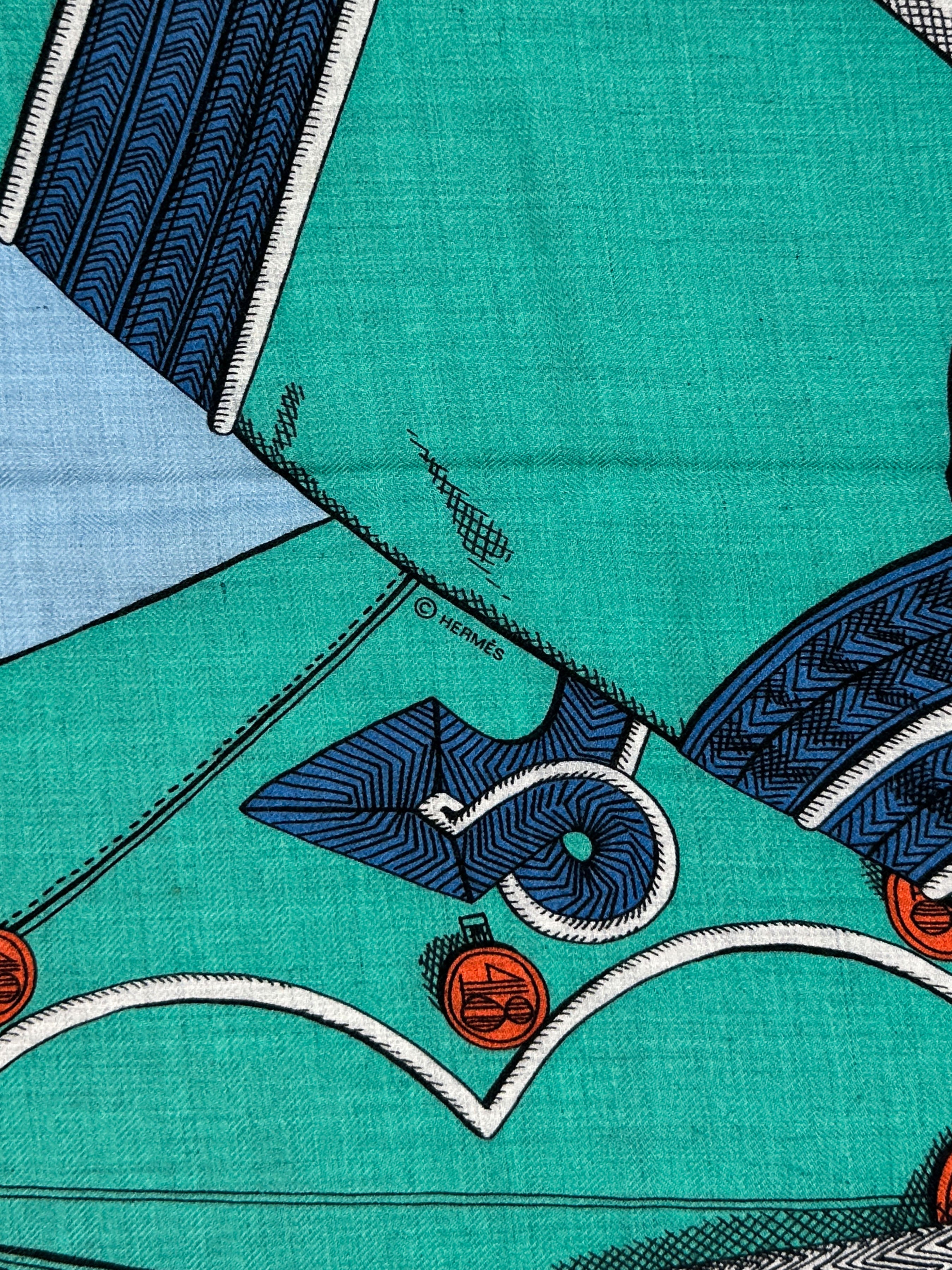 Hermès Zouaves et Dragons Cashmere Silk 140