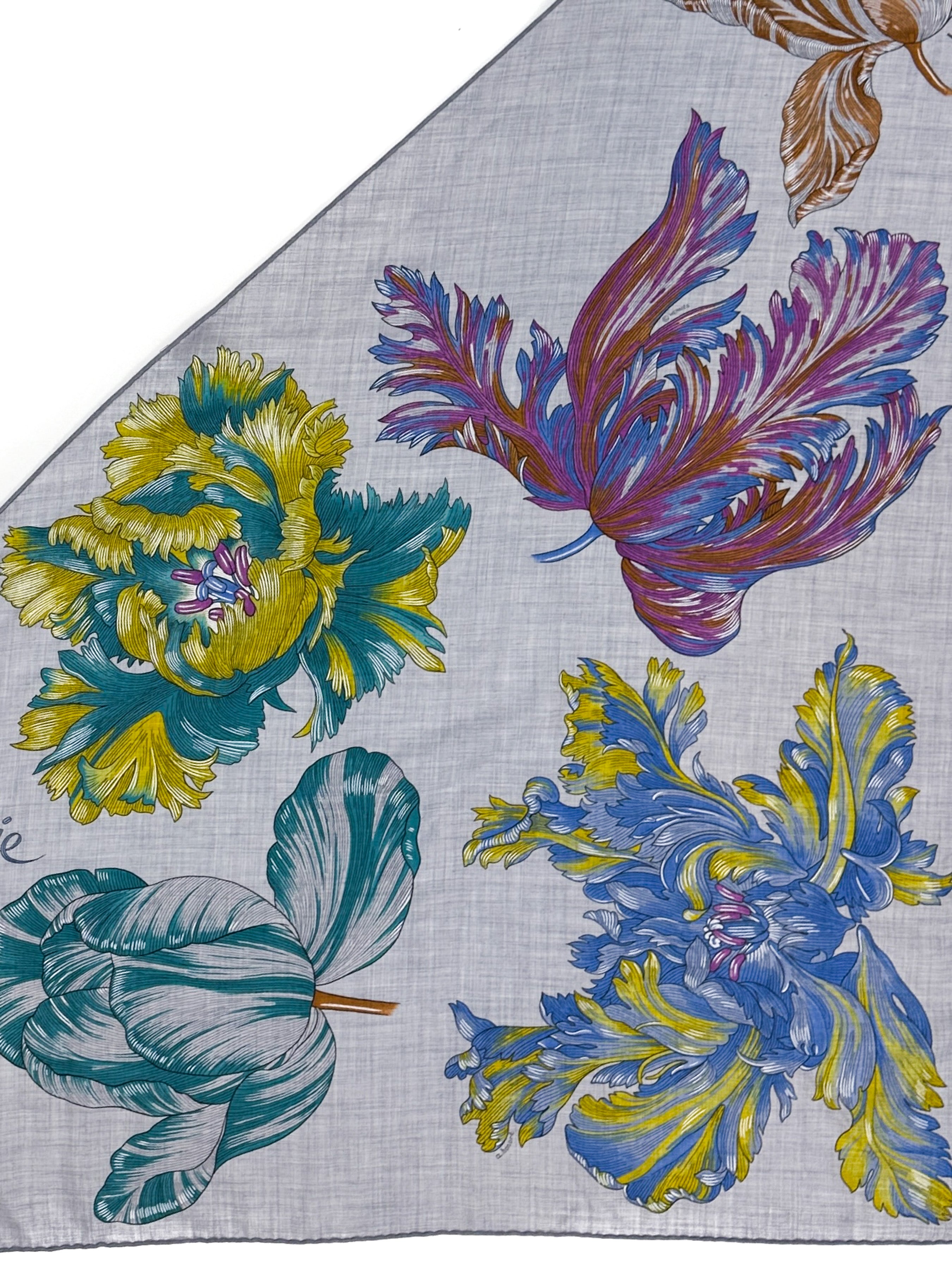 Hermès Tulipomanie Cashmere Silk Giant Triangle