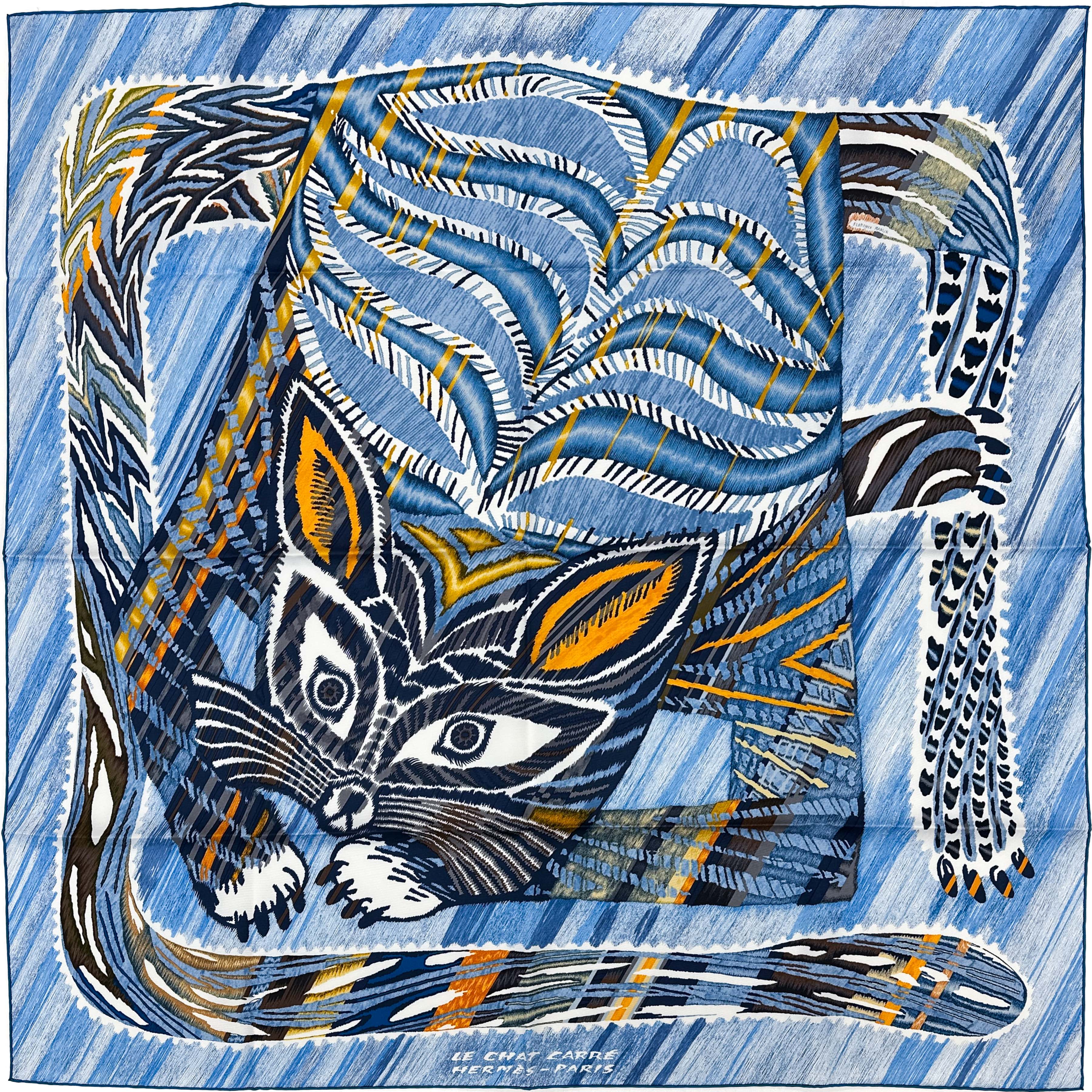 Hermès Le Chat Carré 90