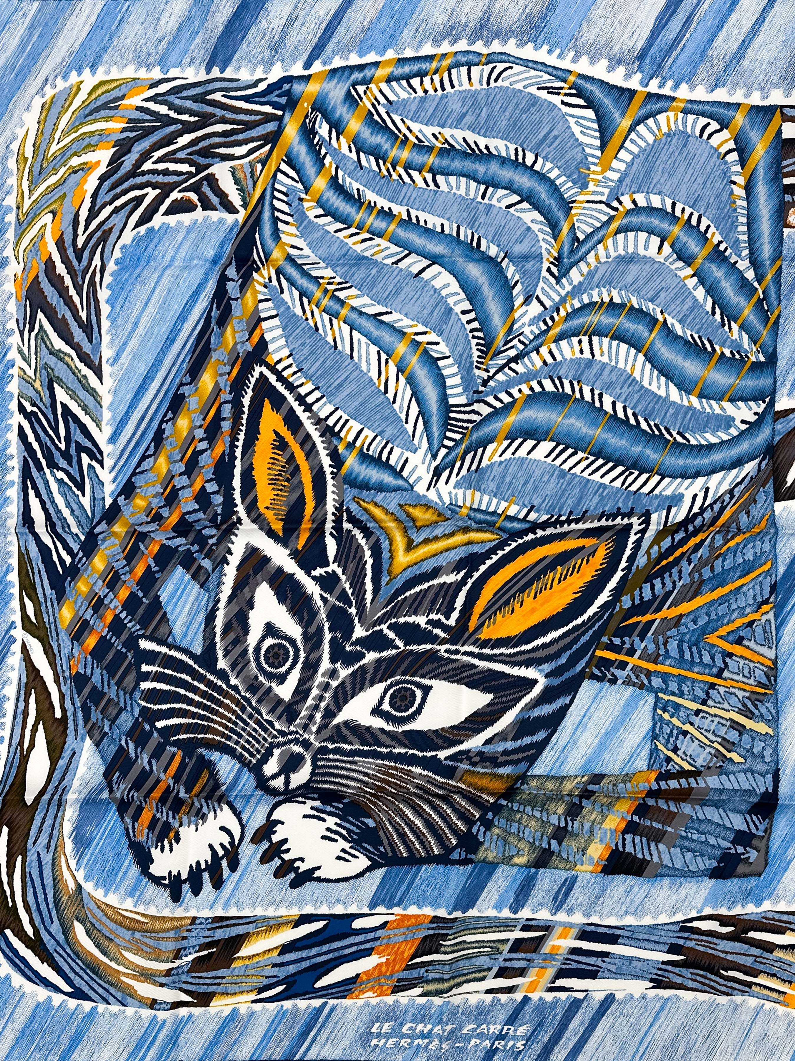 Hermès Le Chat Carré 90