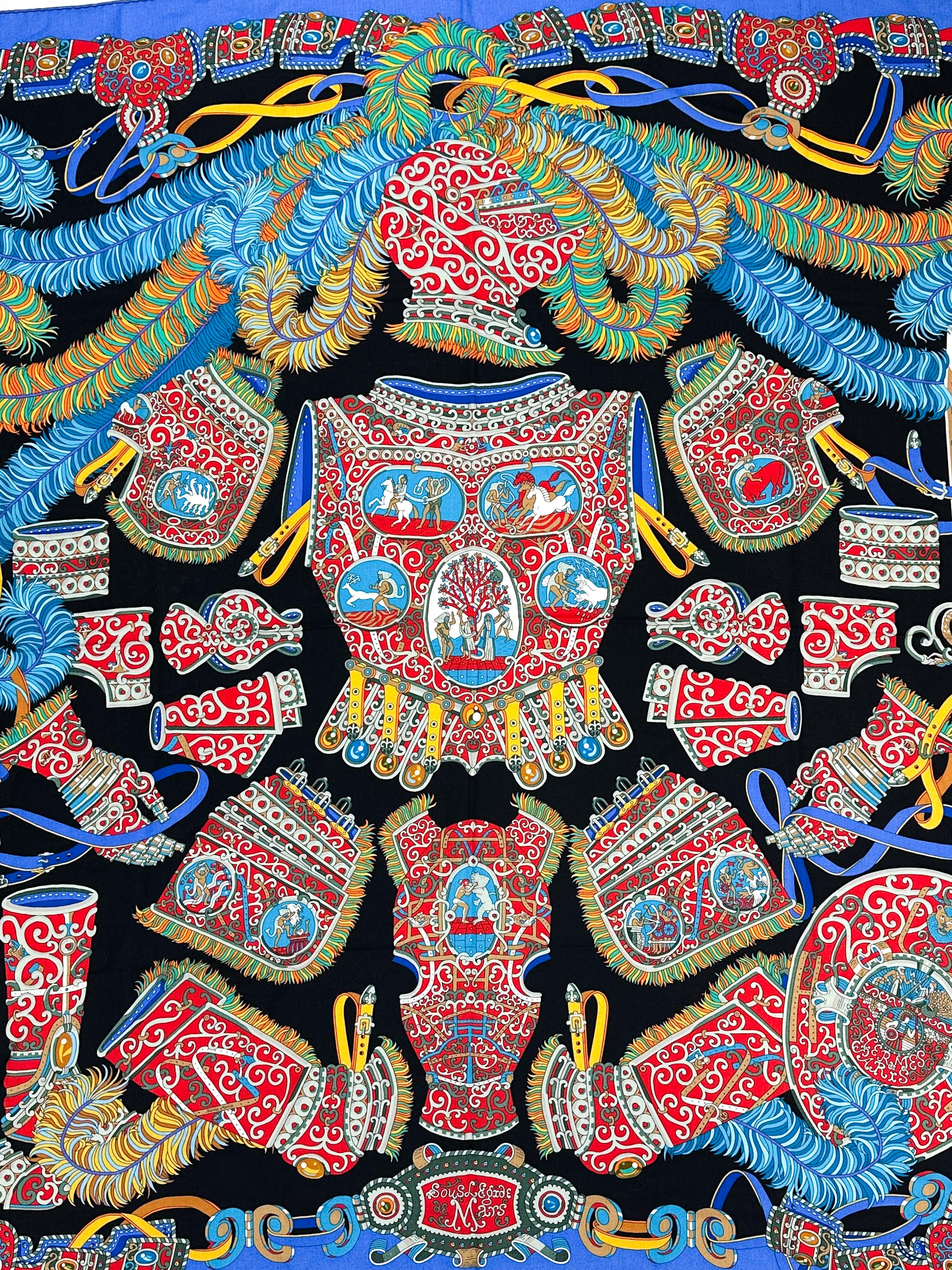Hermès Sous L'Egide de Mars Cashmere Silk 140
