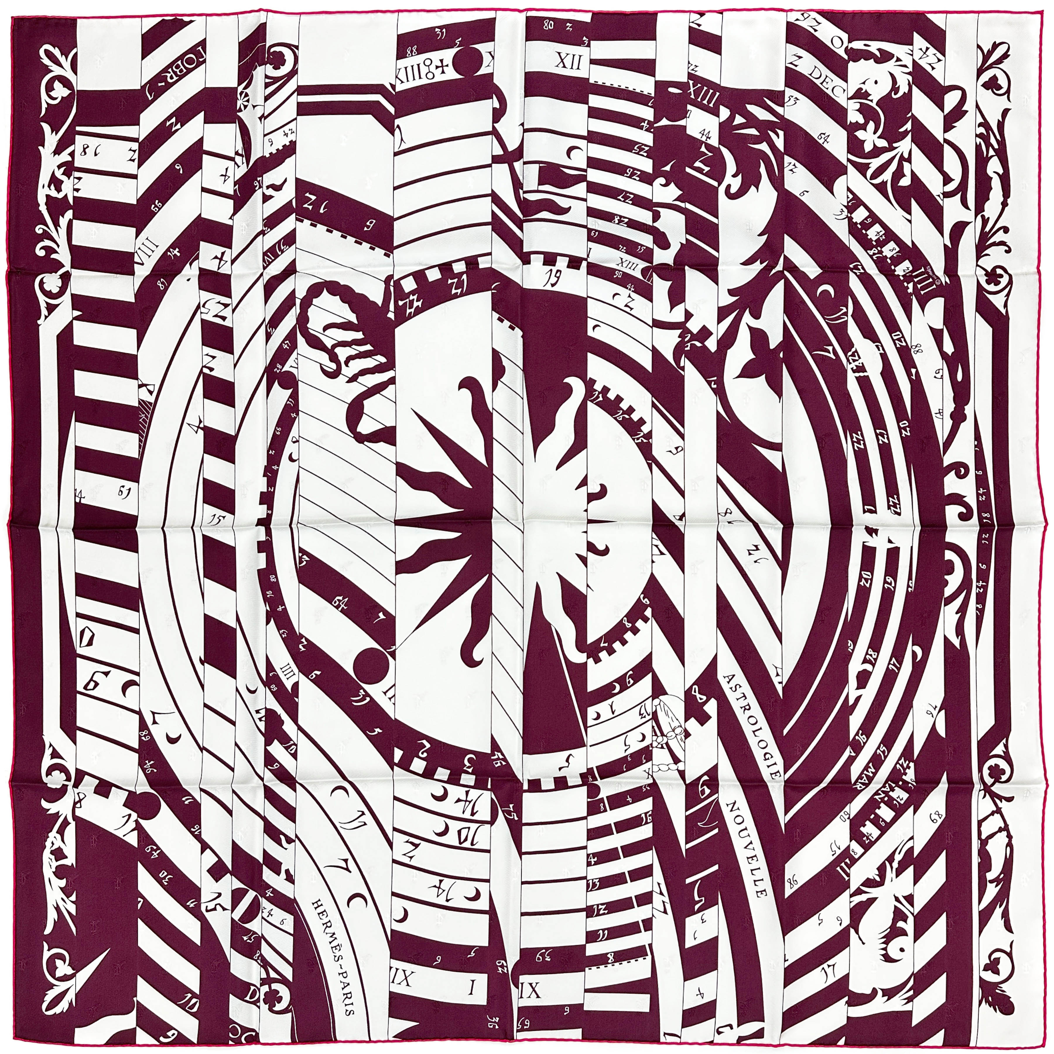 Hermès Astrologie Nouvelle Tattoo Jacquard 90