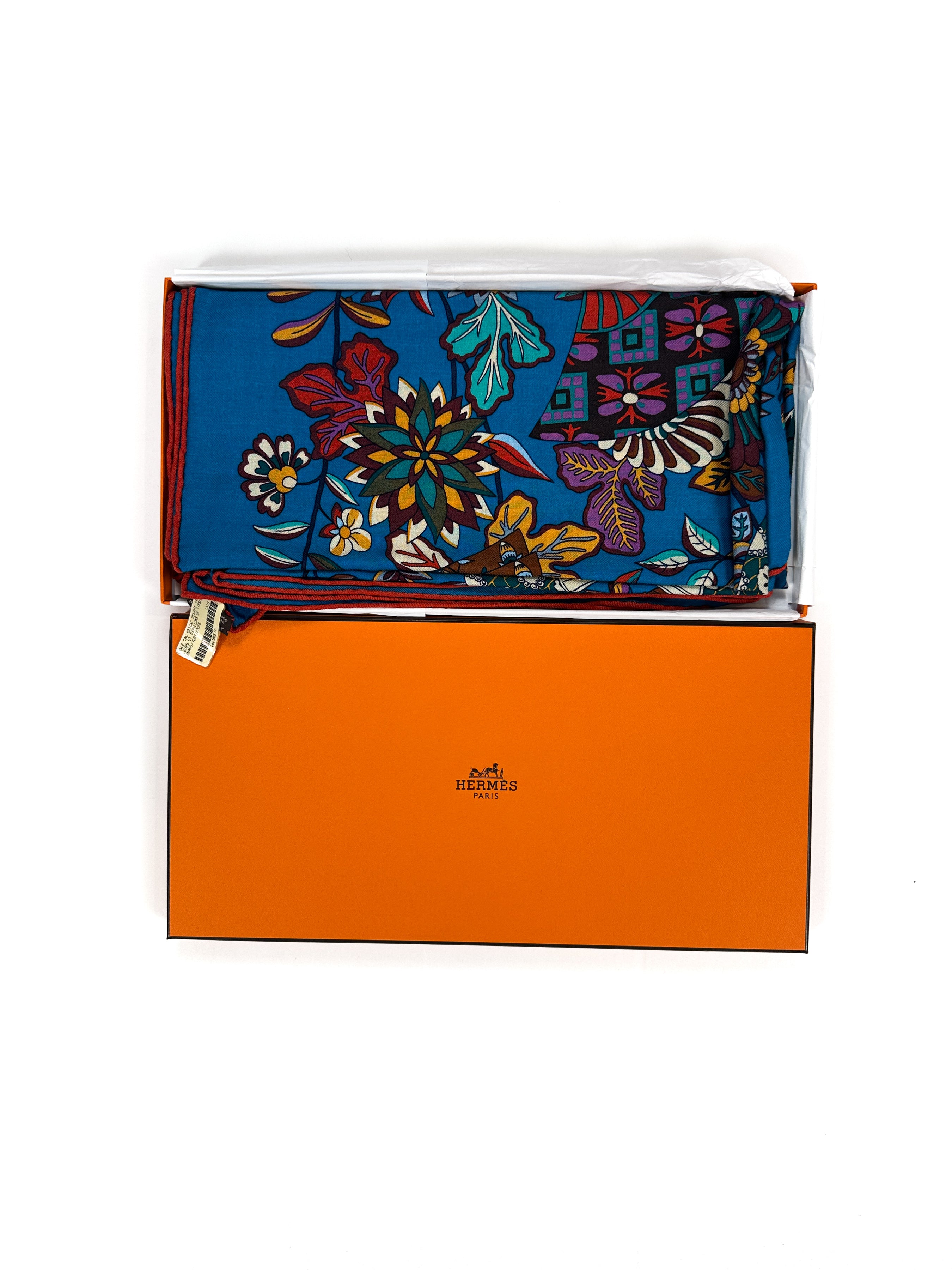Hermès Fleurs et Papillons de Tissus Cashmere Silk 140