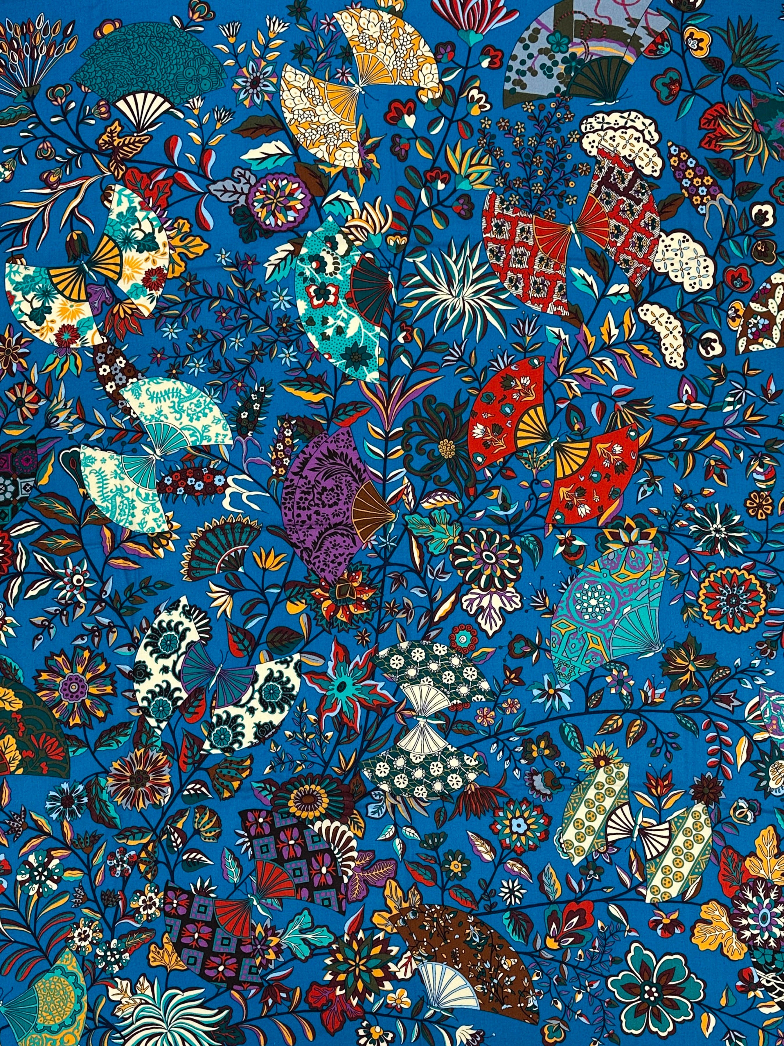 Hermès Fleurs et Papillons de Tissus Cashmere Silk 140