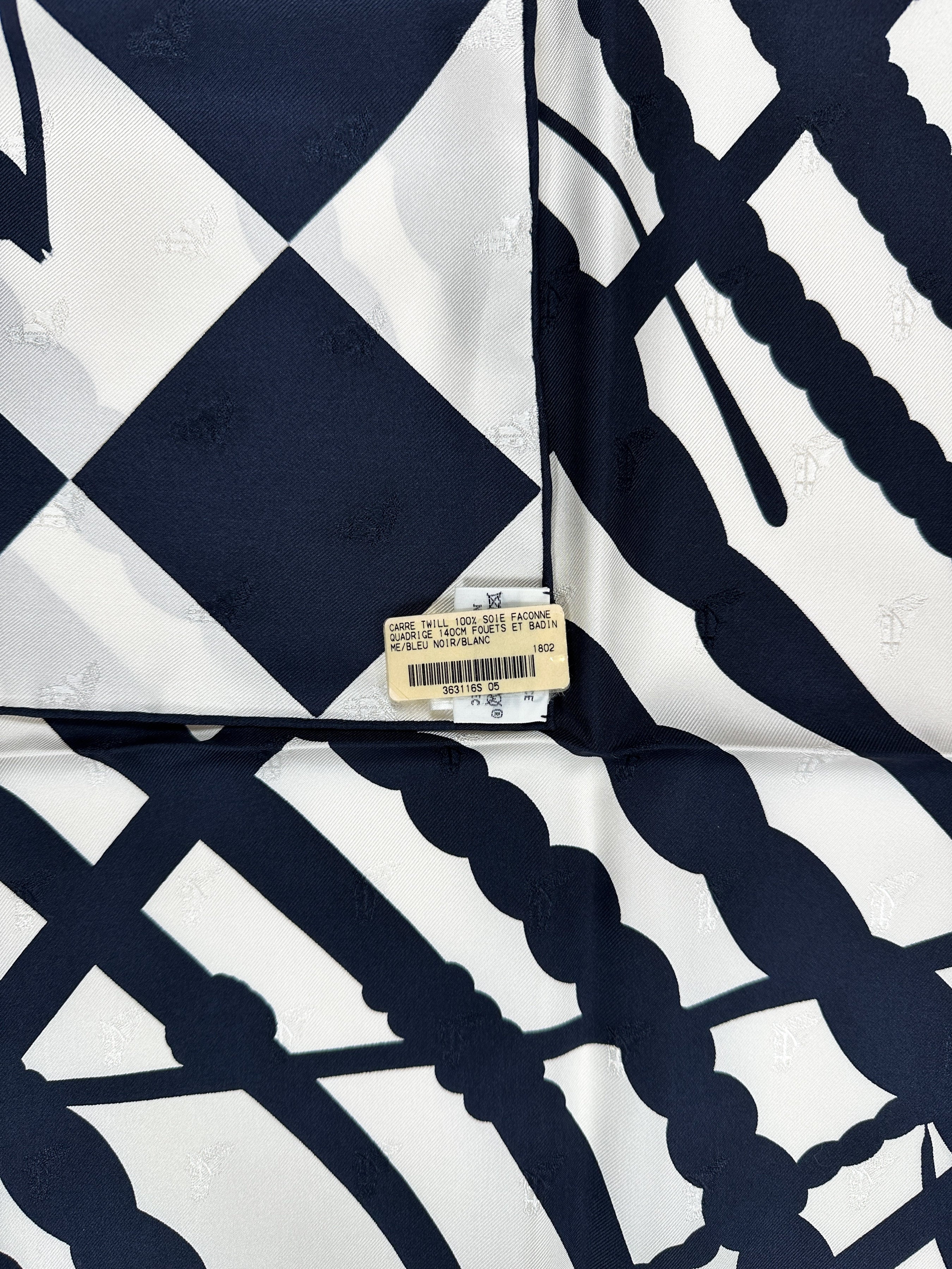 Hermès Fouets et Badines Jacquard Silk 140