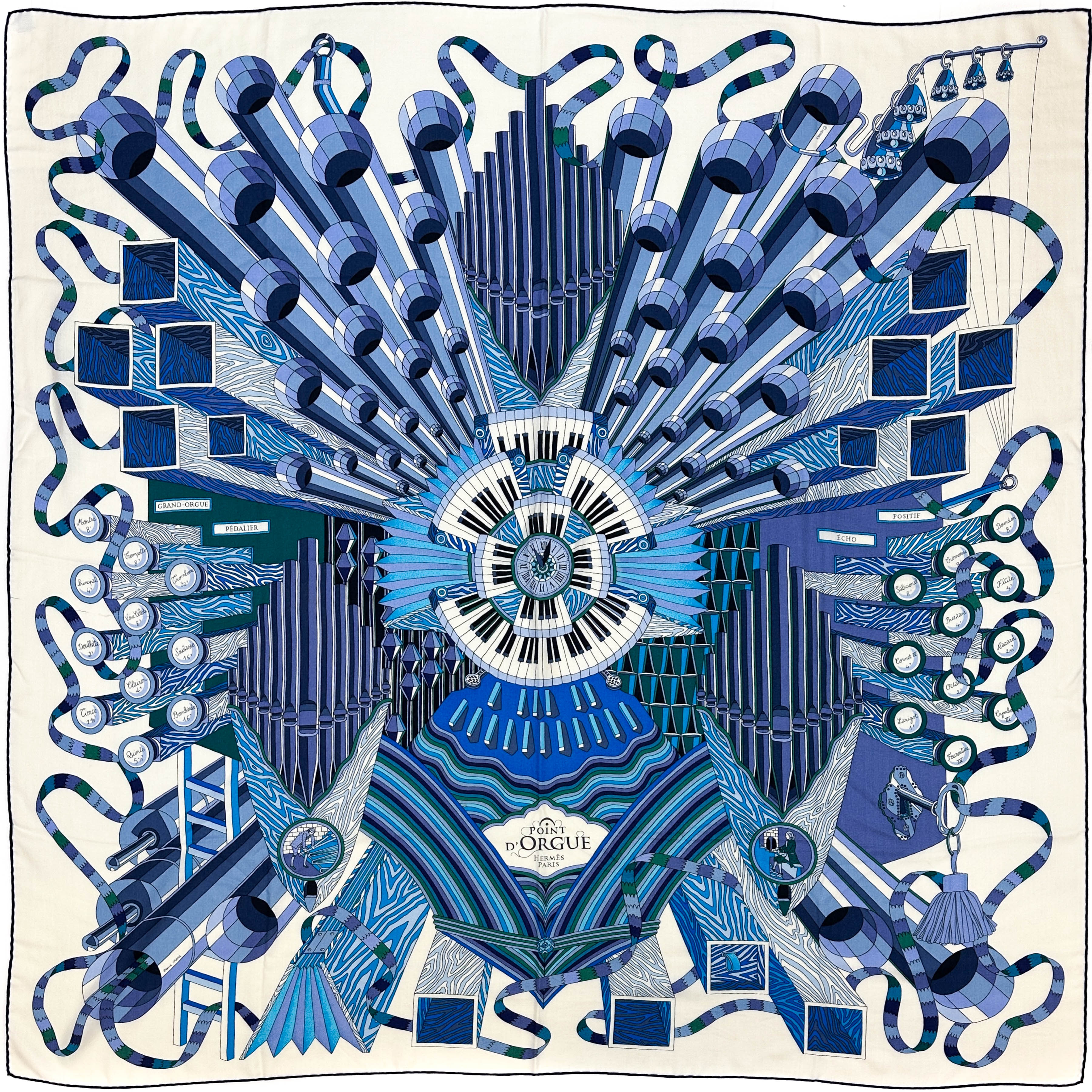 Hermès Point d'orgue Cashmere Silk 140