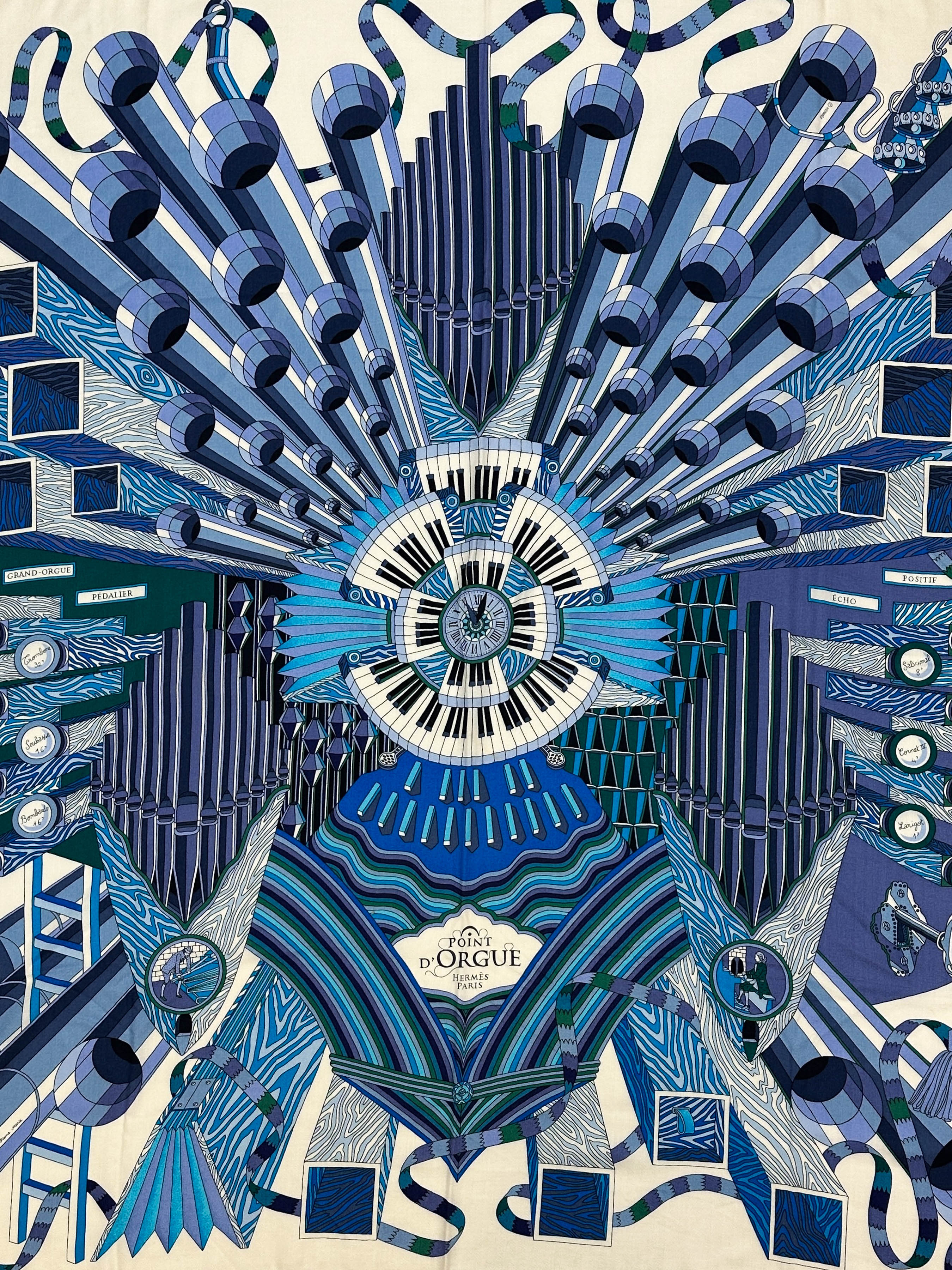 Hermès Point d'orgue Cashmere Silk 140