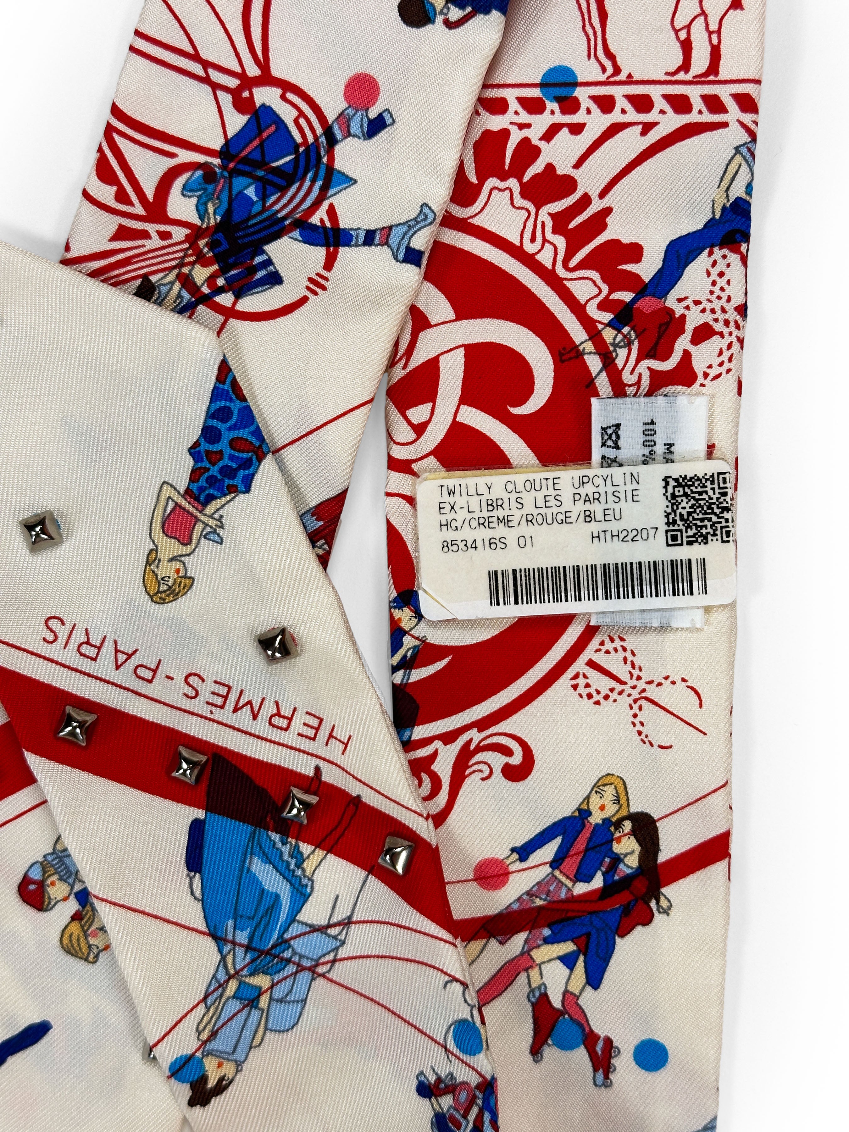 Hermès Ex-Libris Les Parisiennes de Kiraz Studded Twilly