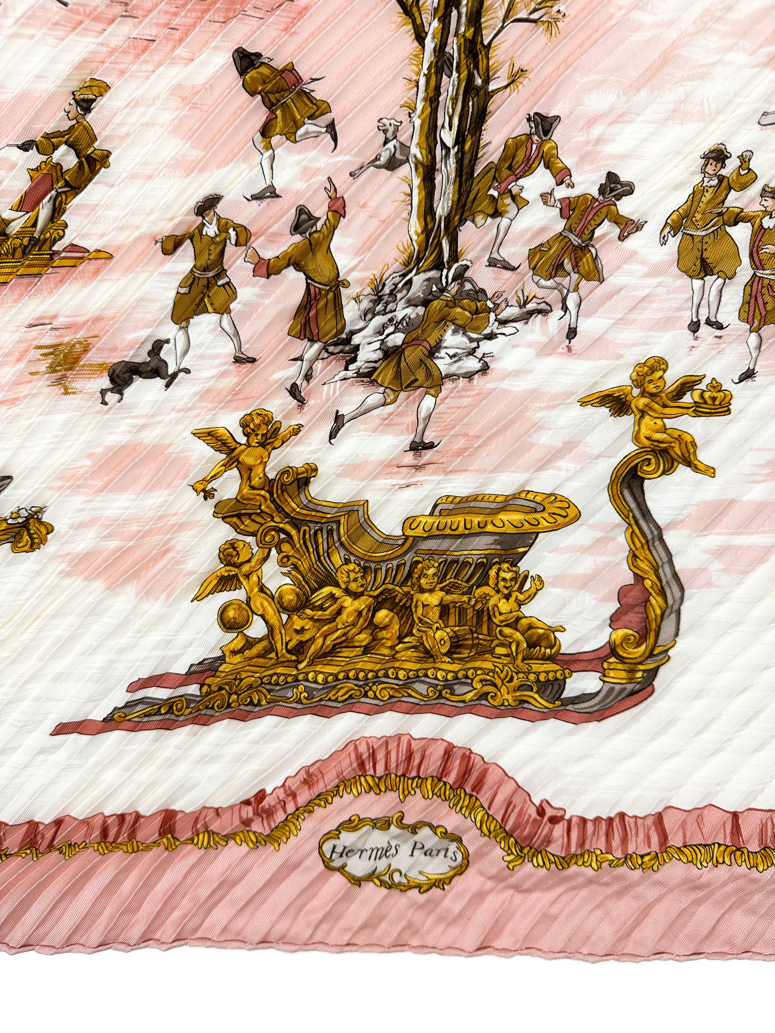 Hermès Traineaux et Glissades Plissé 90