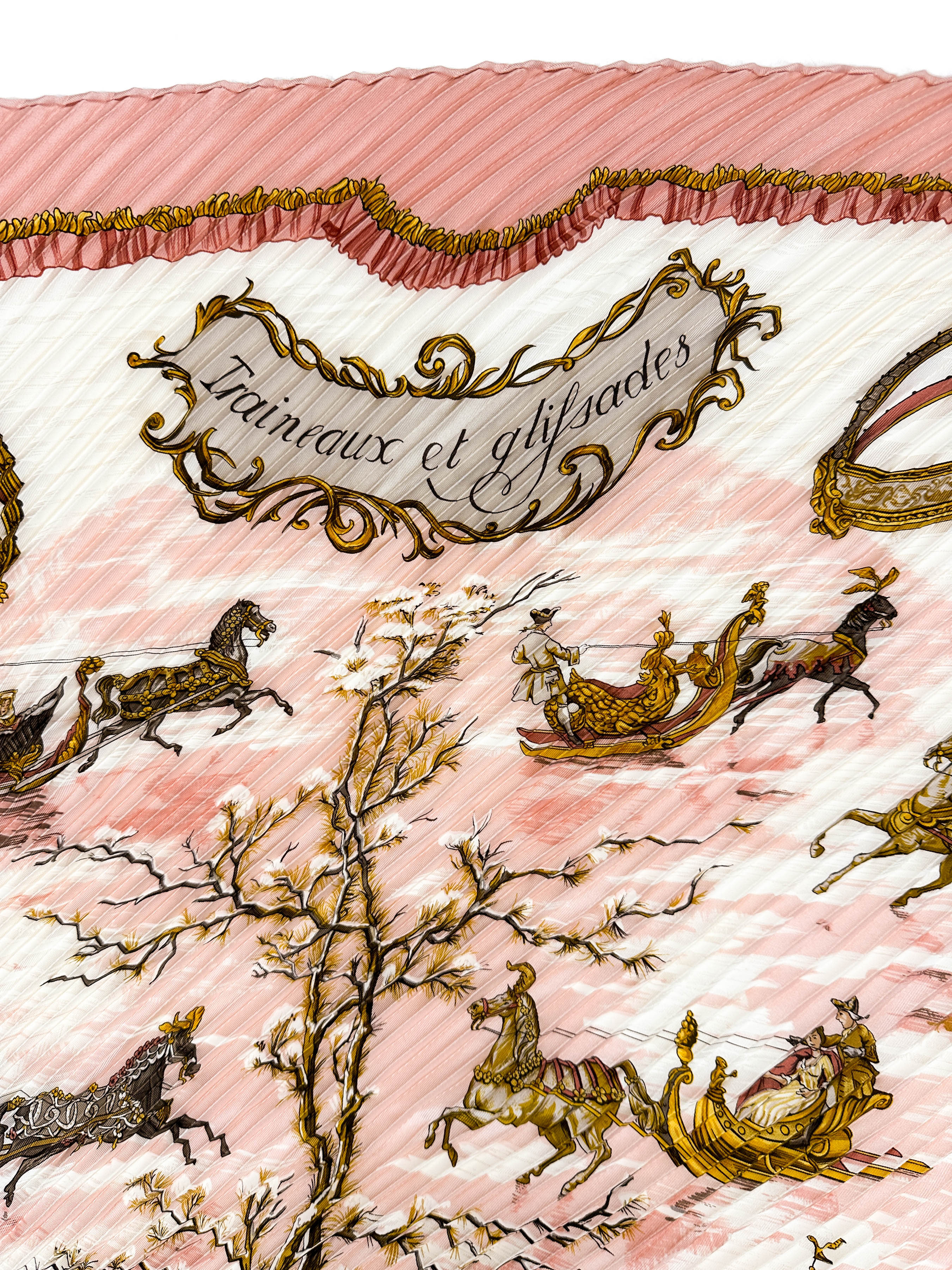 Hermès Traineaux et Glissades Plissé 90