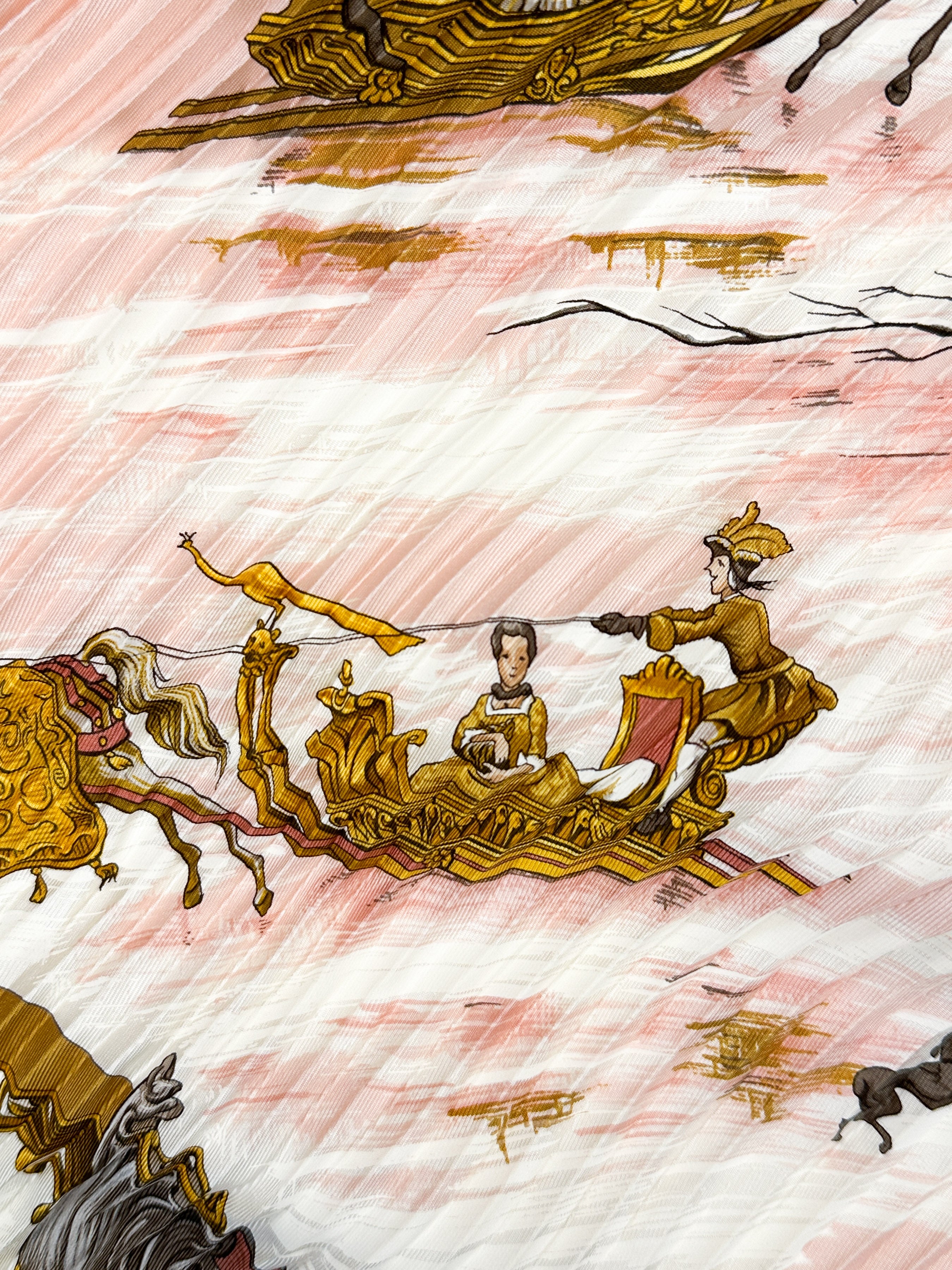 Hermès Traineaux et Glissades Plissé 90