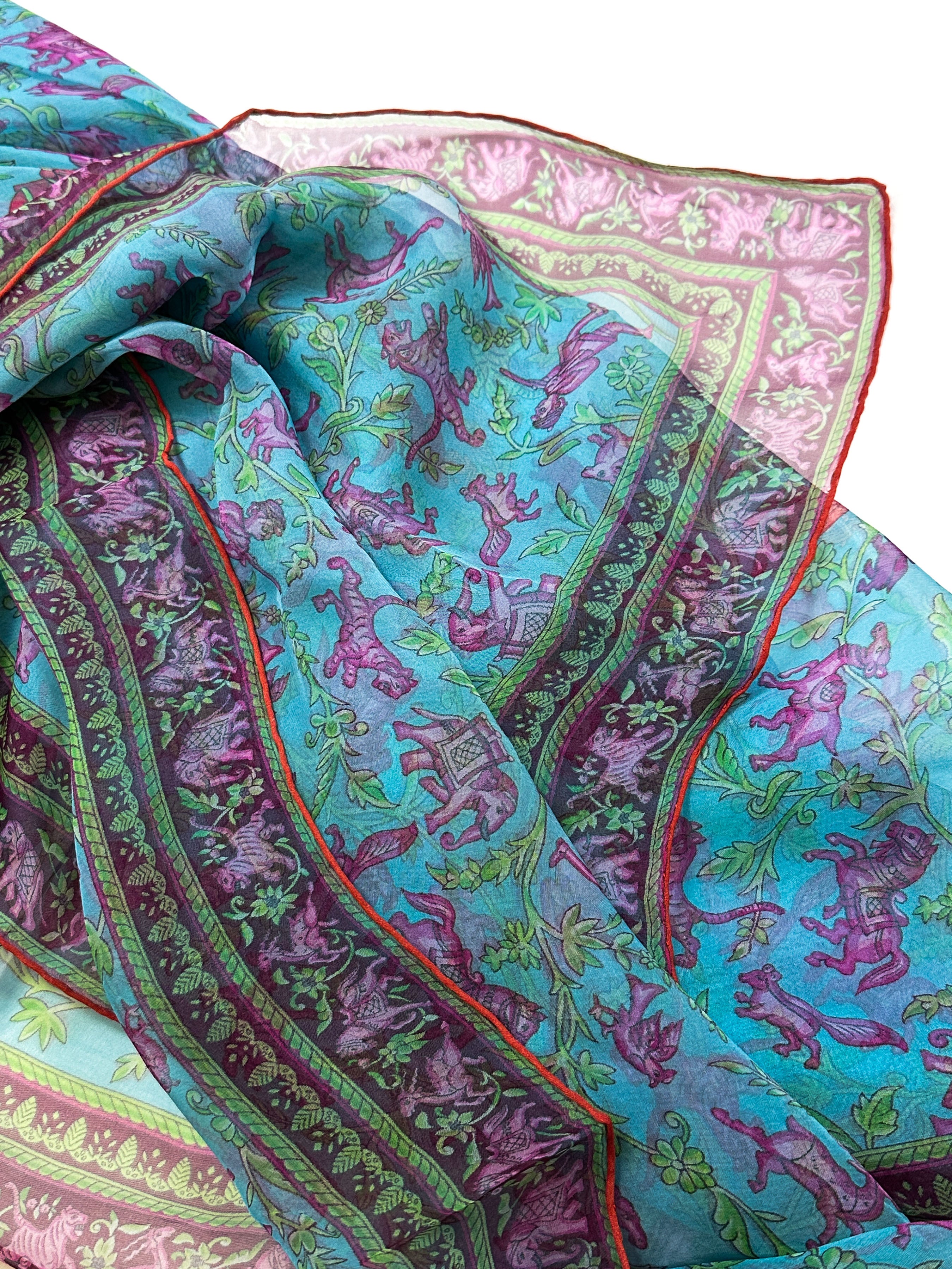 Hermès Chasse en Inde Mousseline Shawl