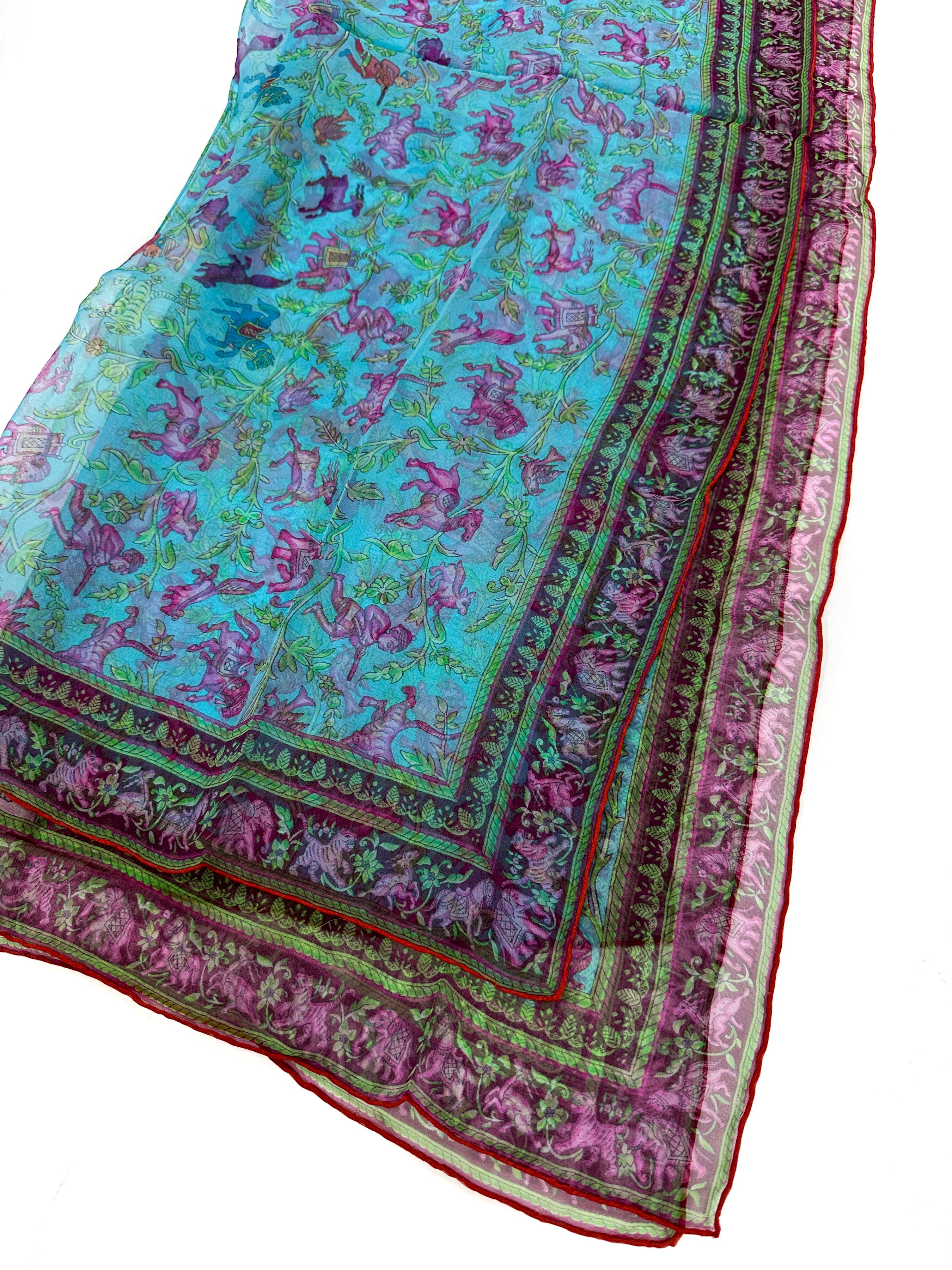Hermès Chasse en Inde Mousseline Shawl