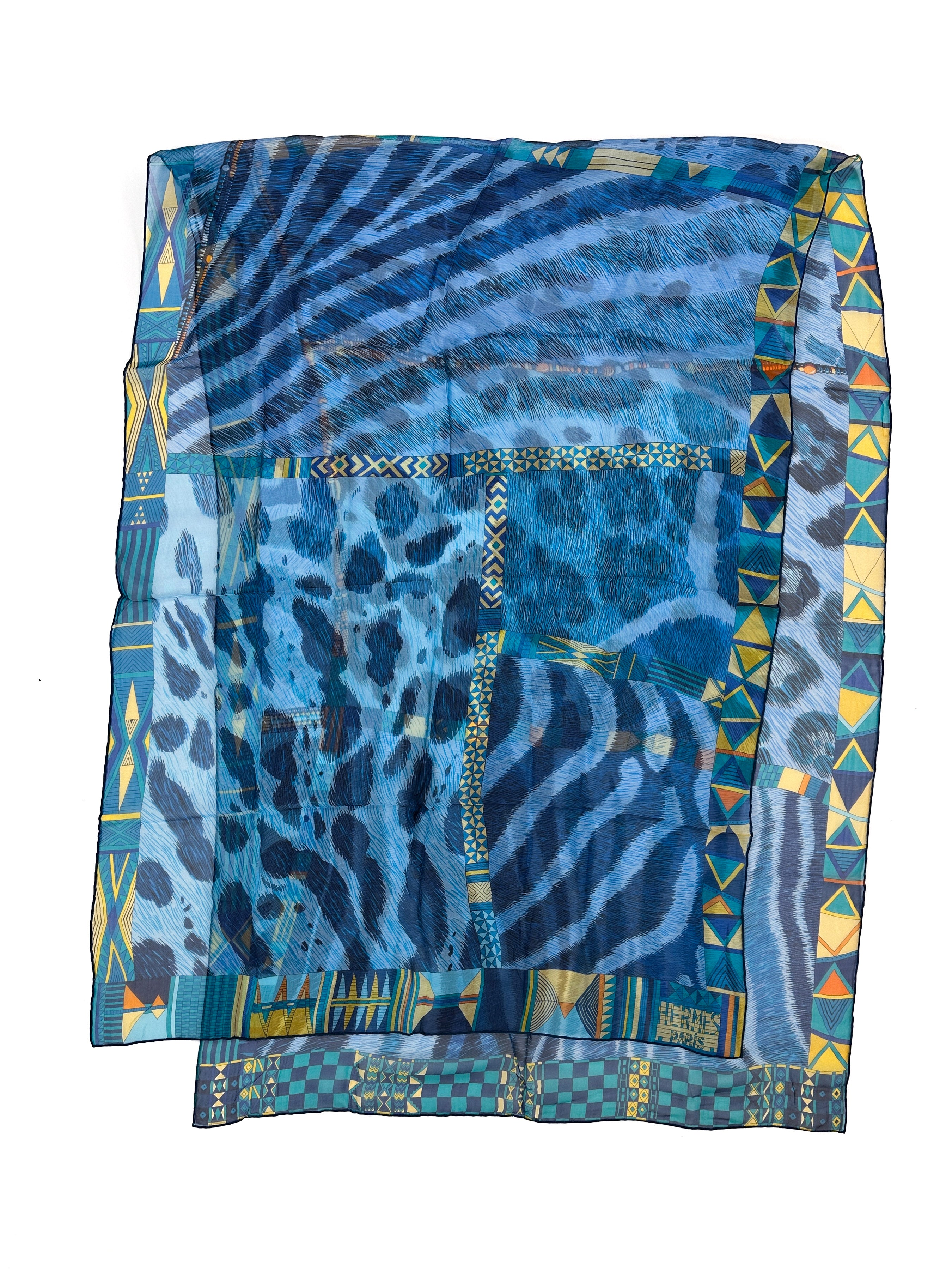 Hermès Pelages et Camouflage Mousseline Shawl