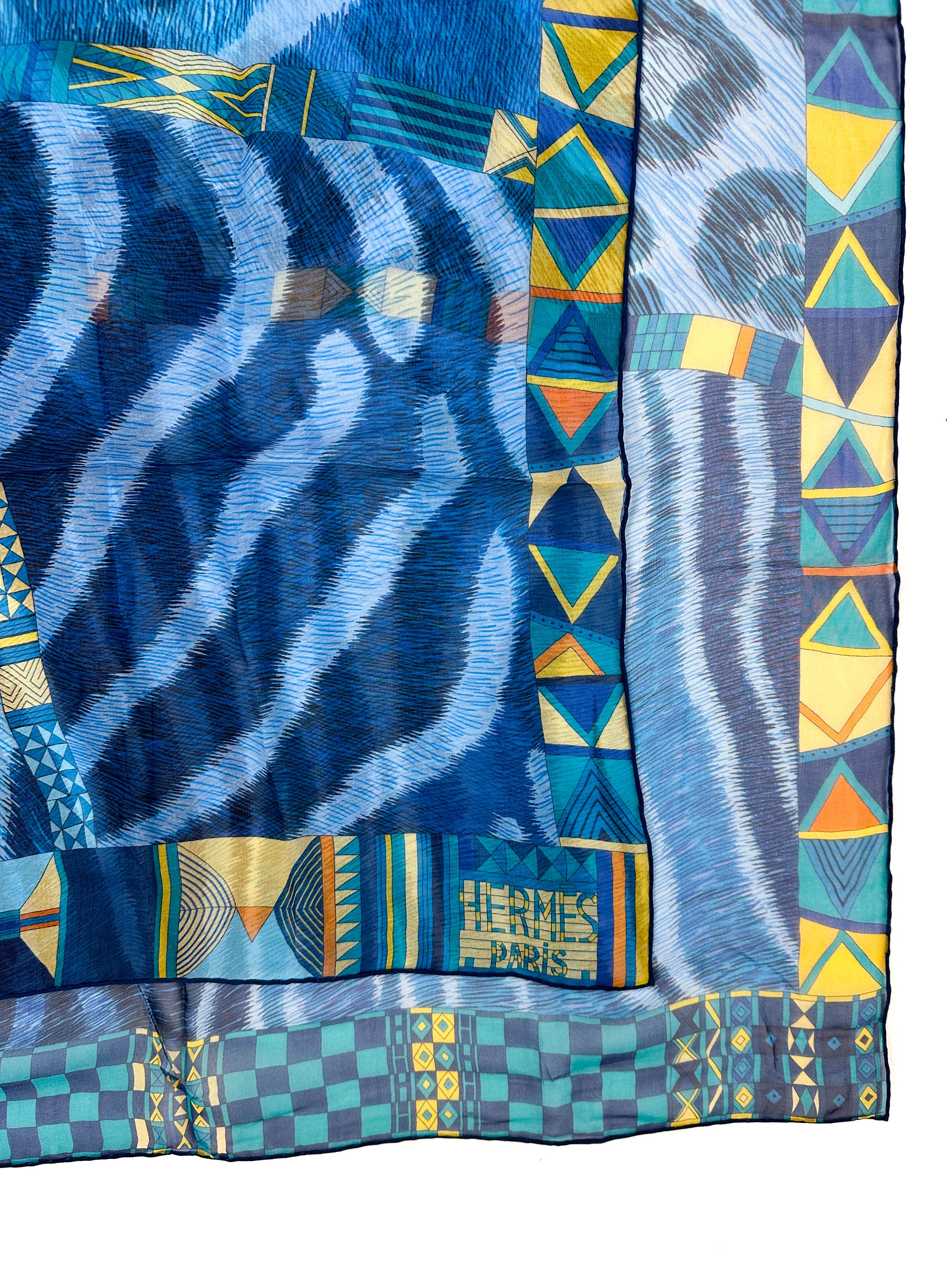 Hermès Pelages et Camouflage Mousseline Shawl