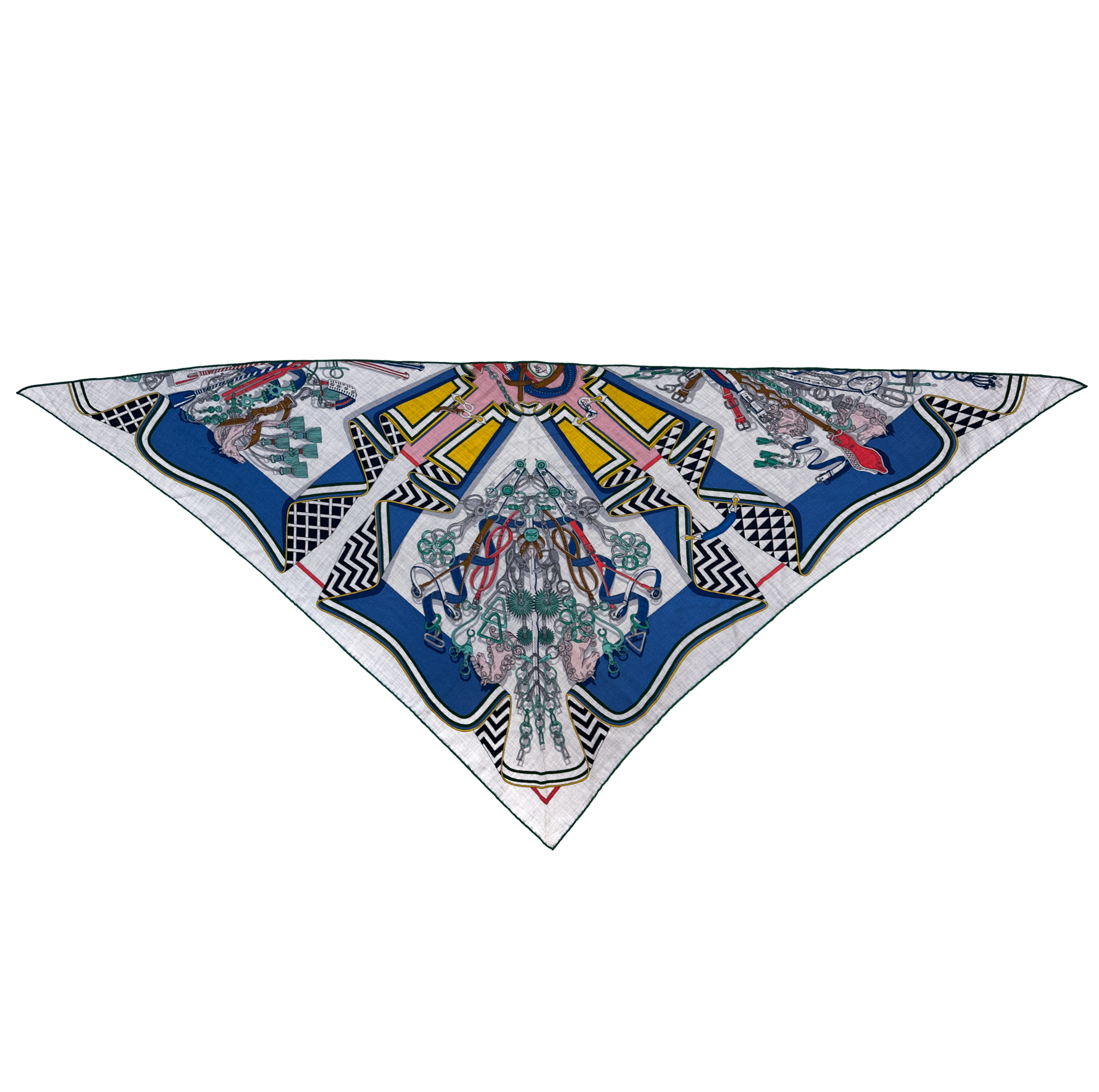 Hermès Bouquet Sellier Cashmere Silk Giant Triangle