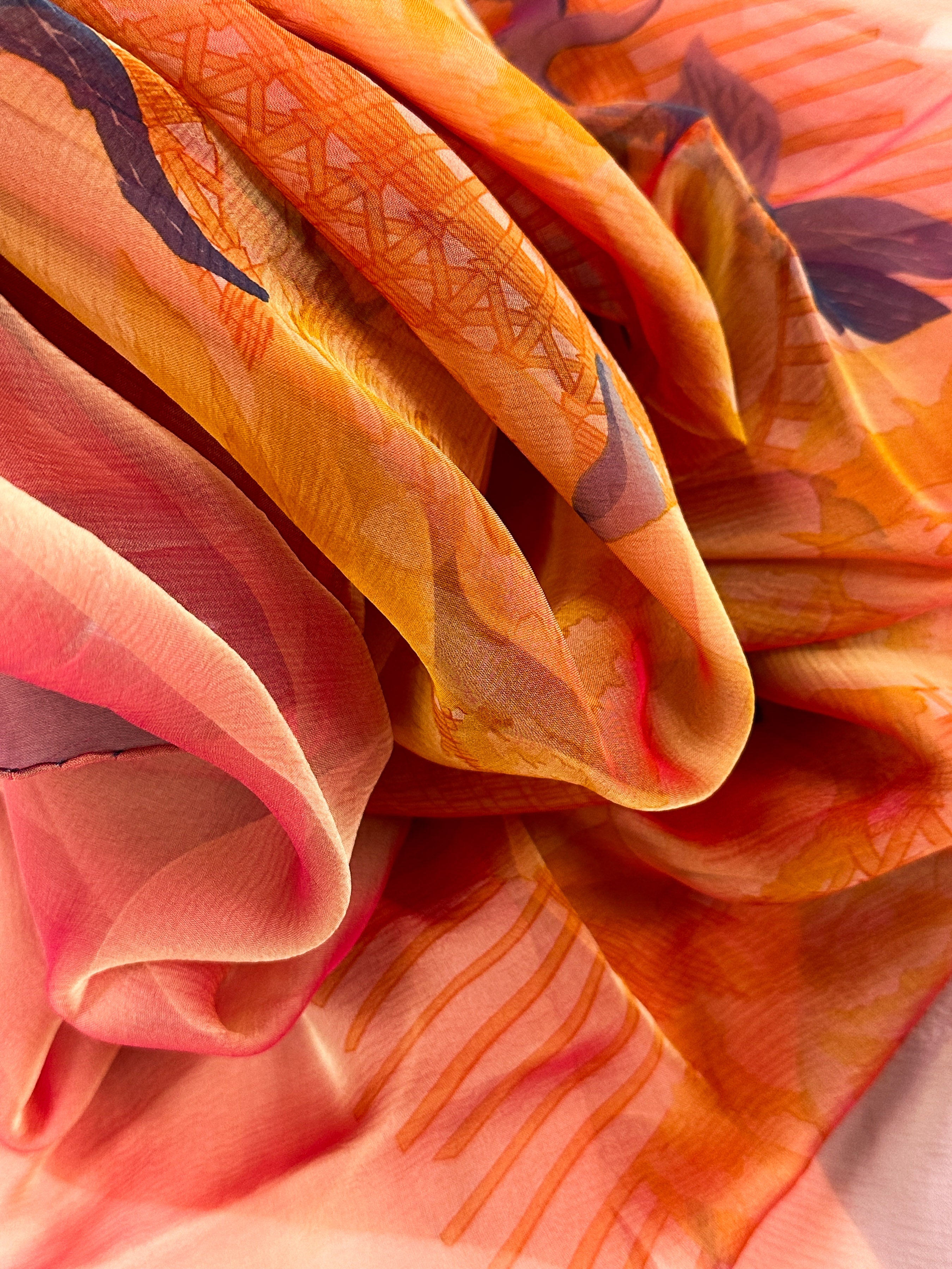 Hermès Les Pivoines Changeant Mousseline 140