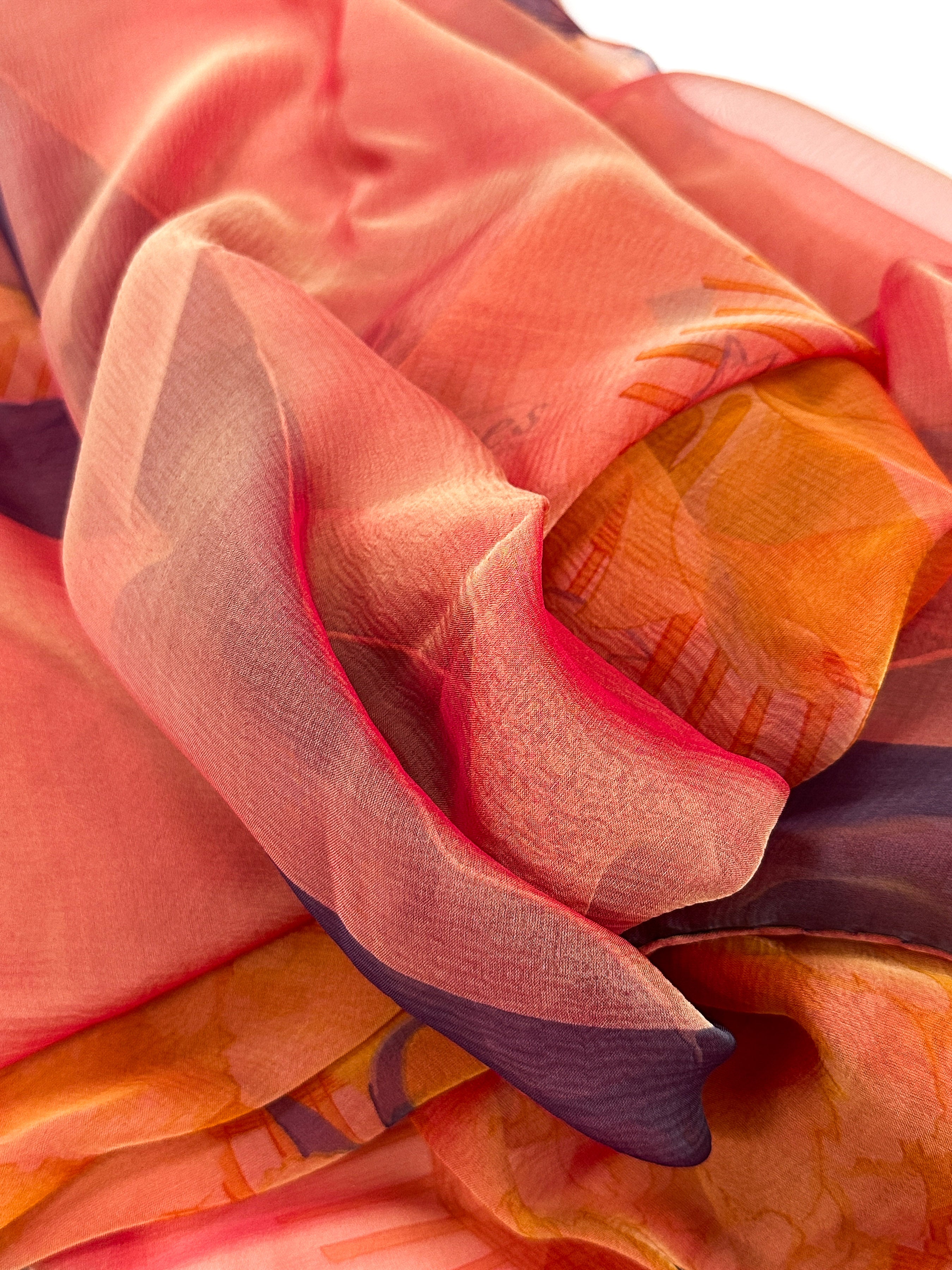 Hermès Les Pivoines Changeant Mousseline 140