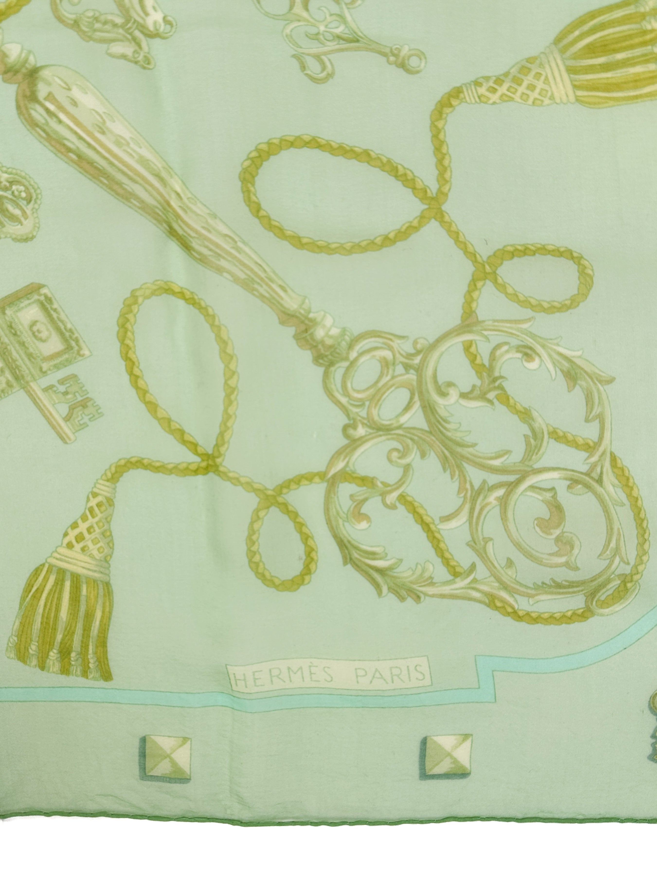 Hermès Les Cles Mousseline 90