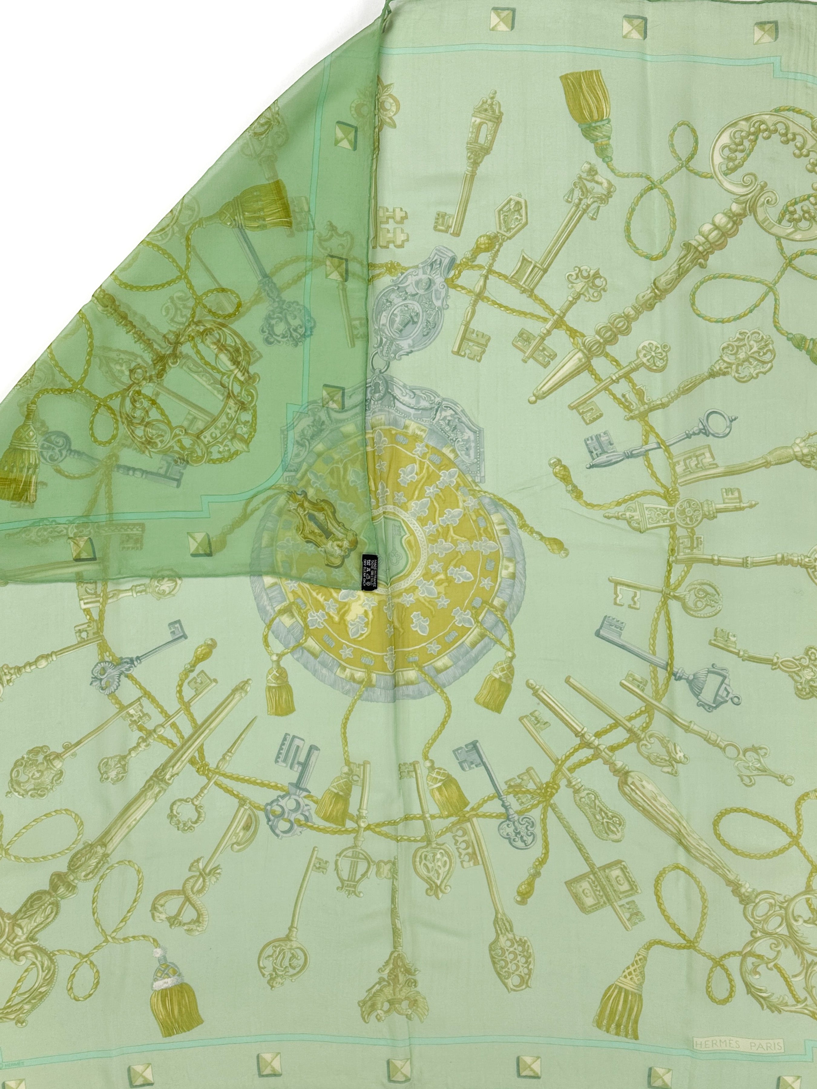 Hermès Les Cles Mousseline 90