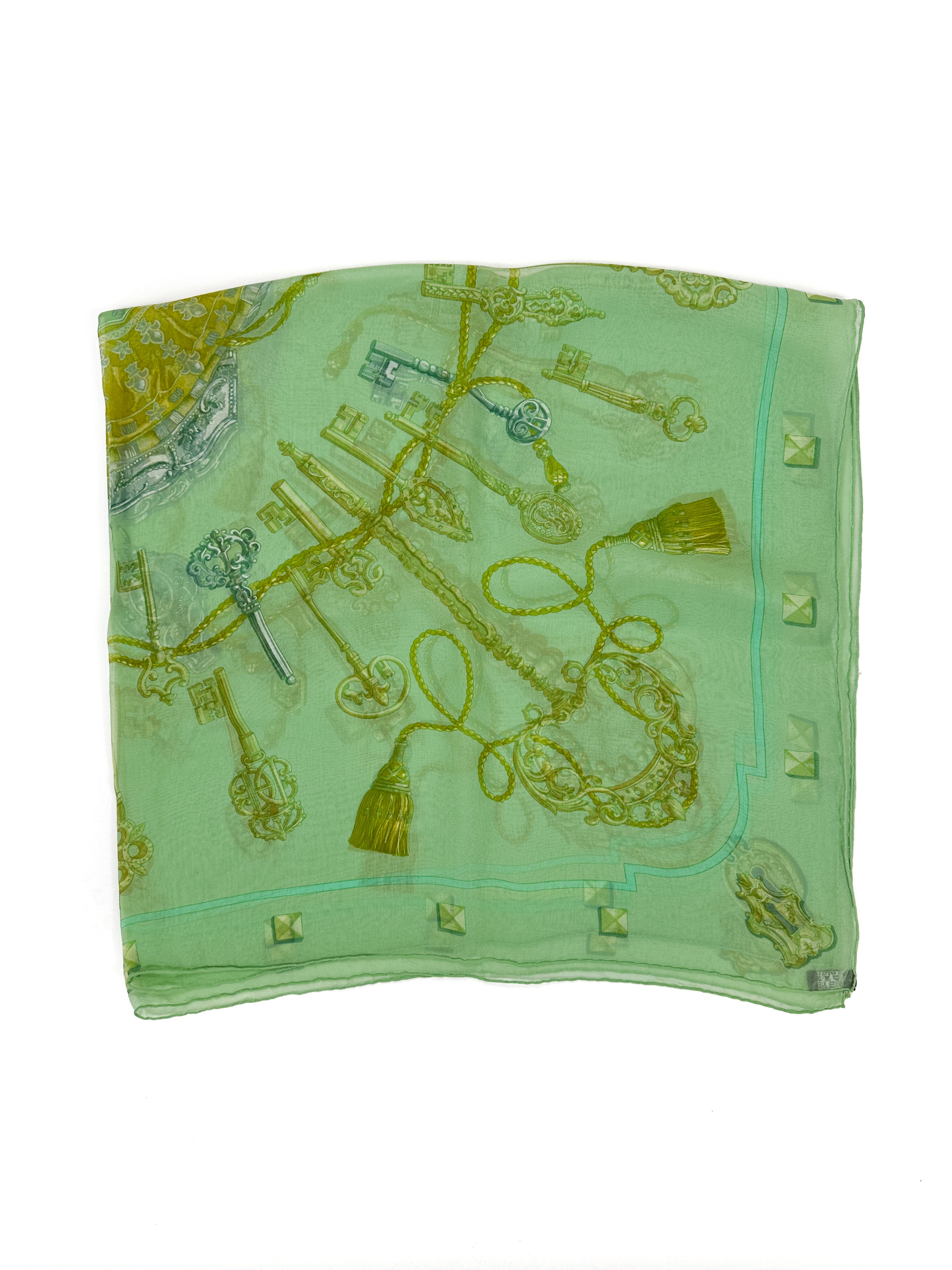 Hermès Les Cles Mousseline 90