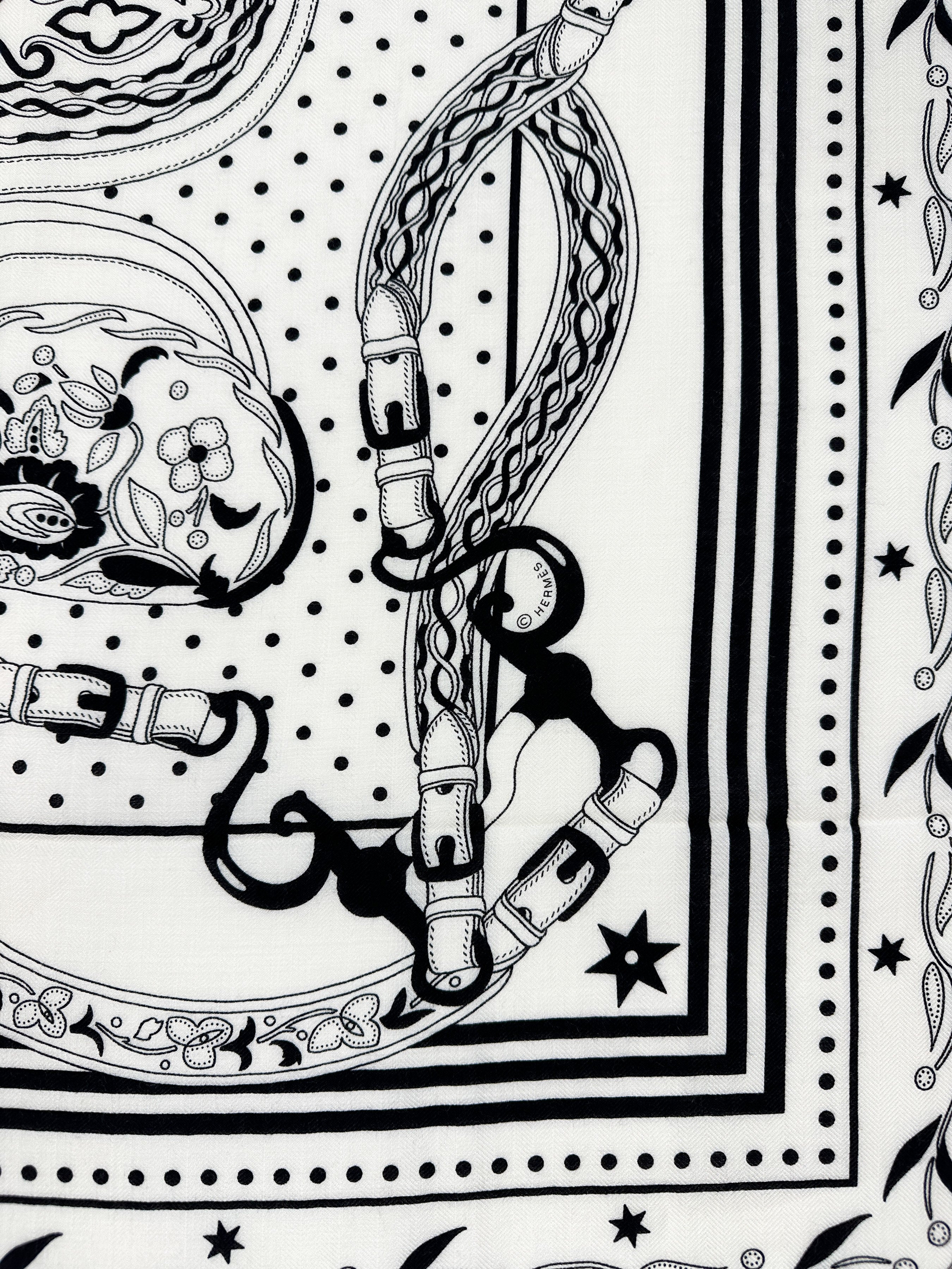 Hermès Festival des Amazones Bandana Cashmere Silk 140