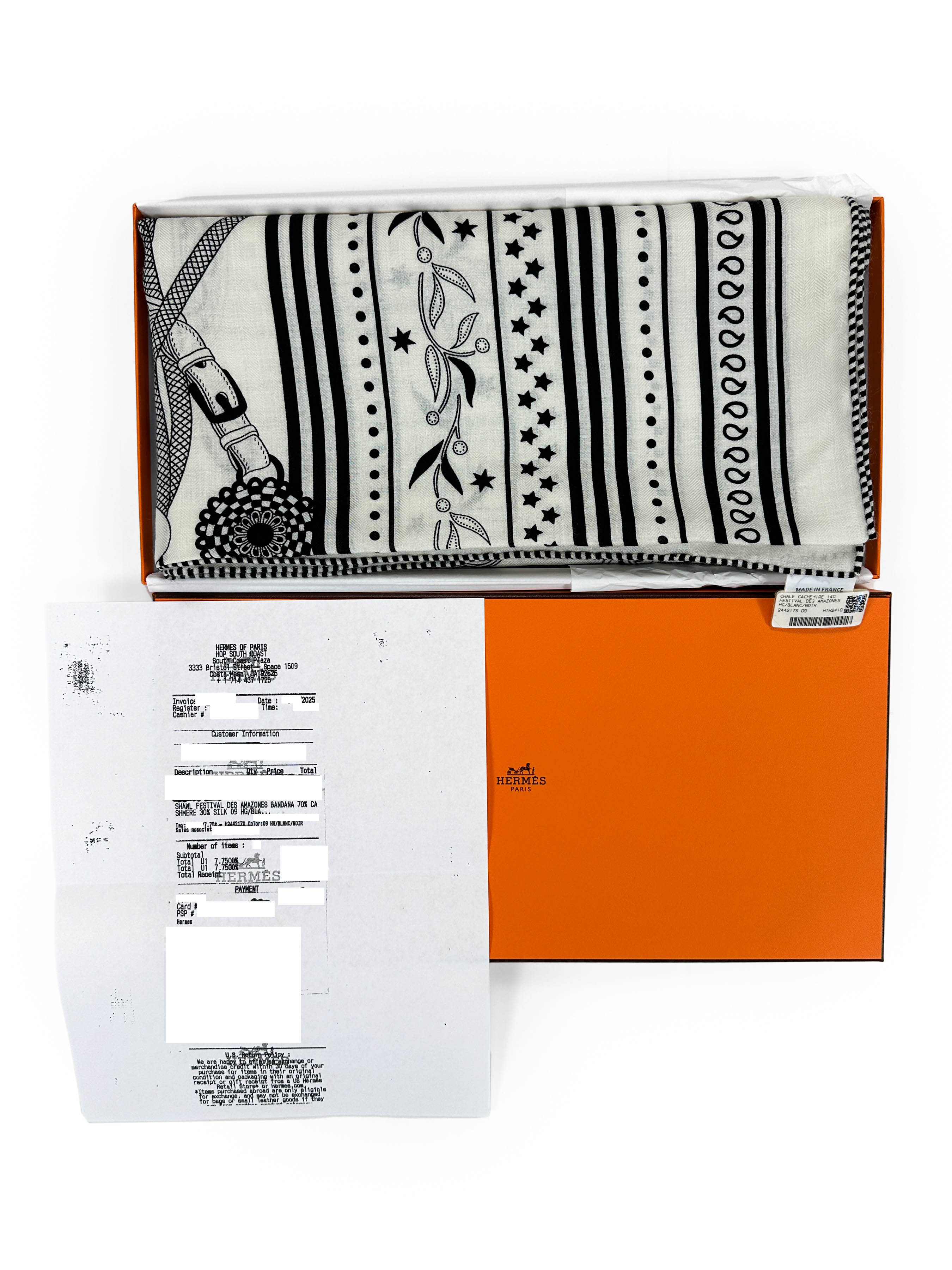 Hermès Festival des Amazones Bandana Cashmere Silk 140