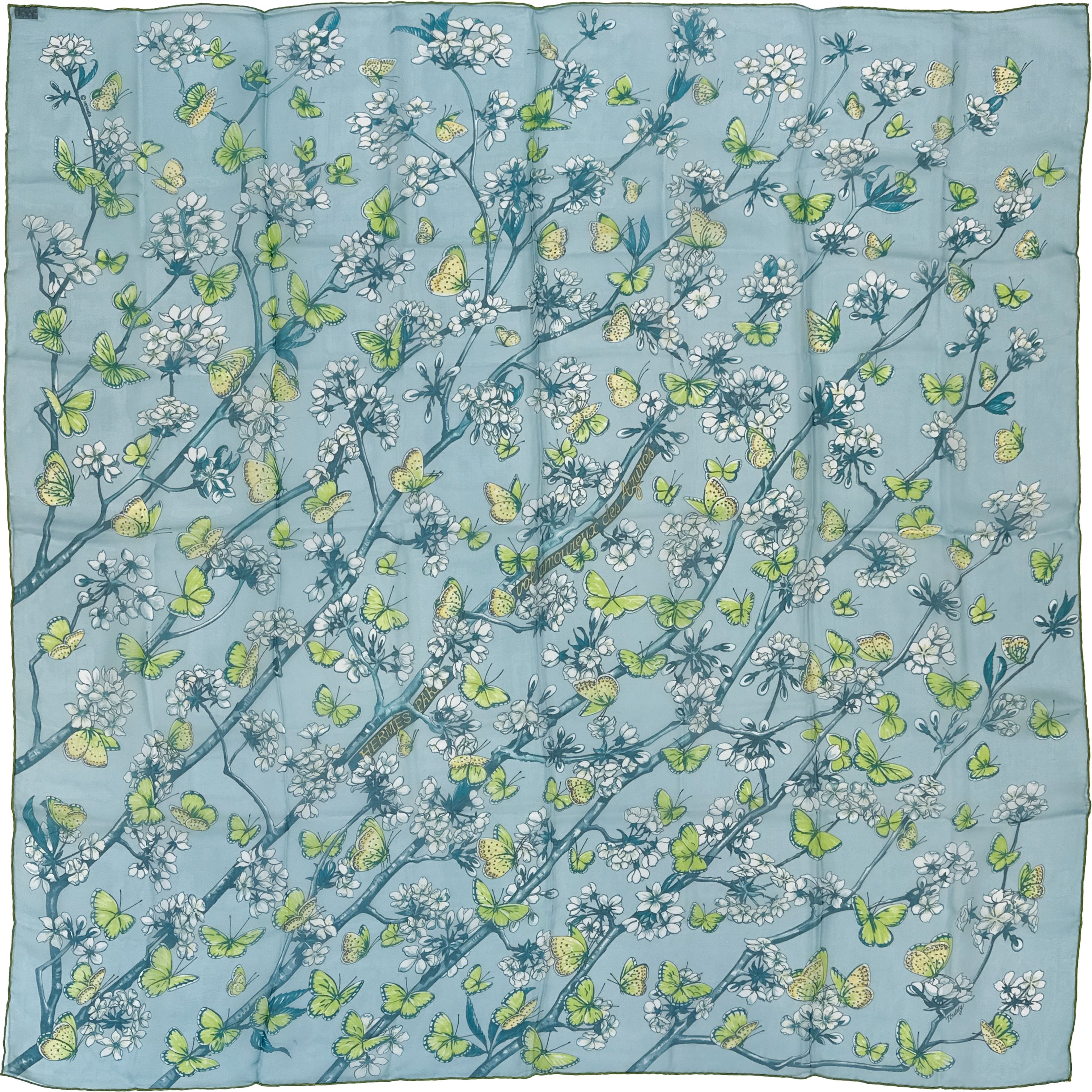 Hermès Vol Amoureux des Azurés Mousseline 90