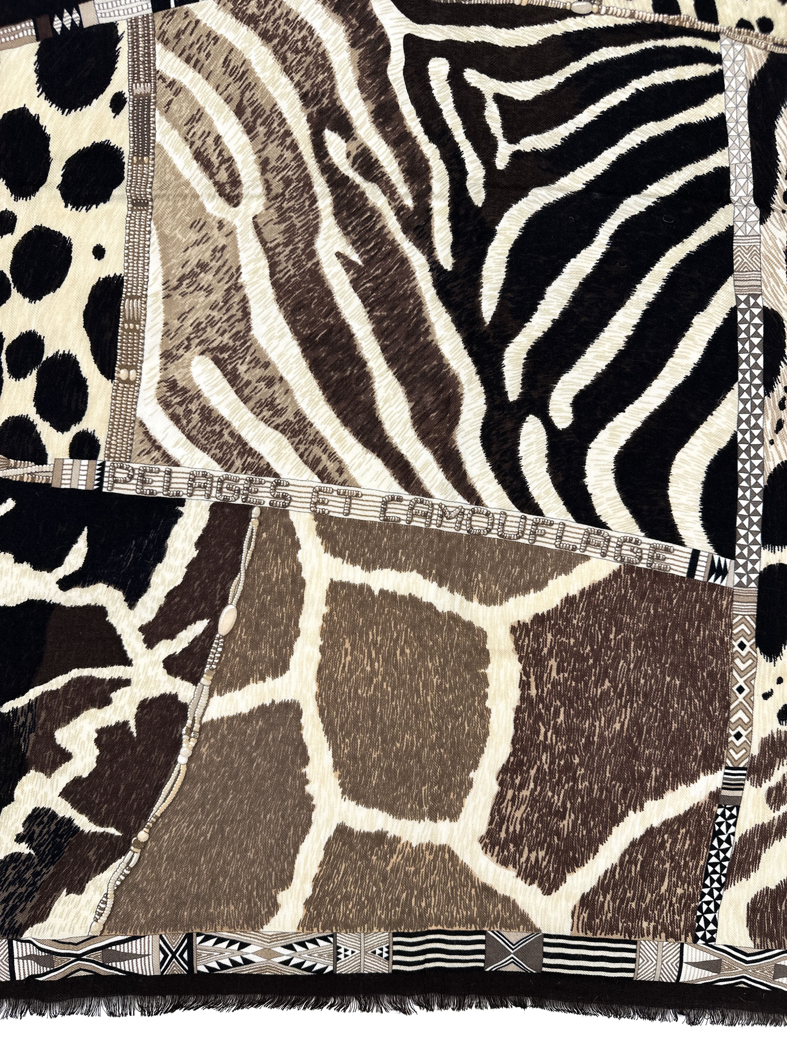 Hermès Pelages et Camouflage Cashmere Silk 90