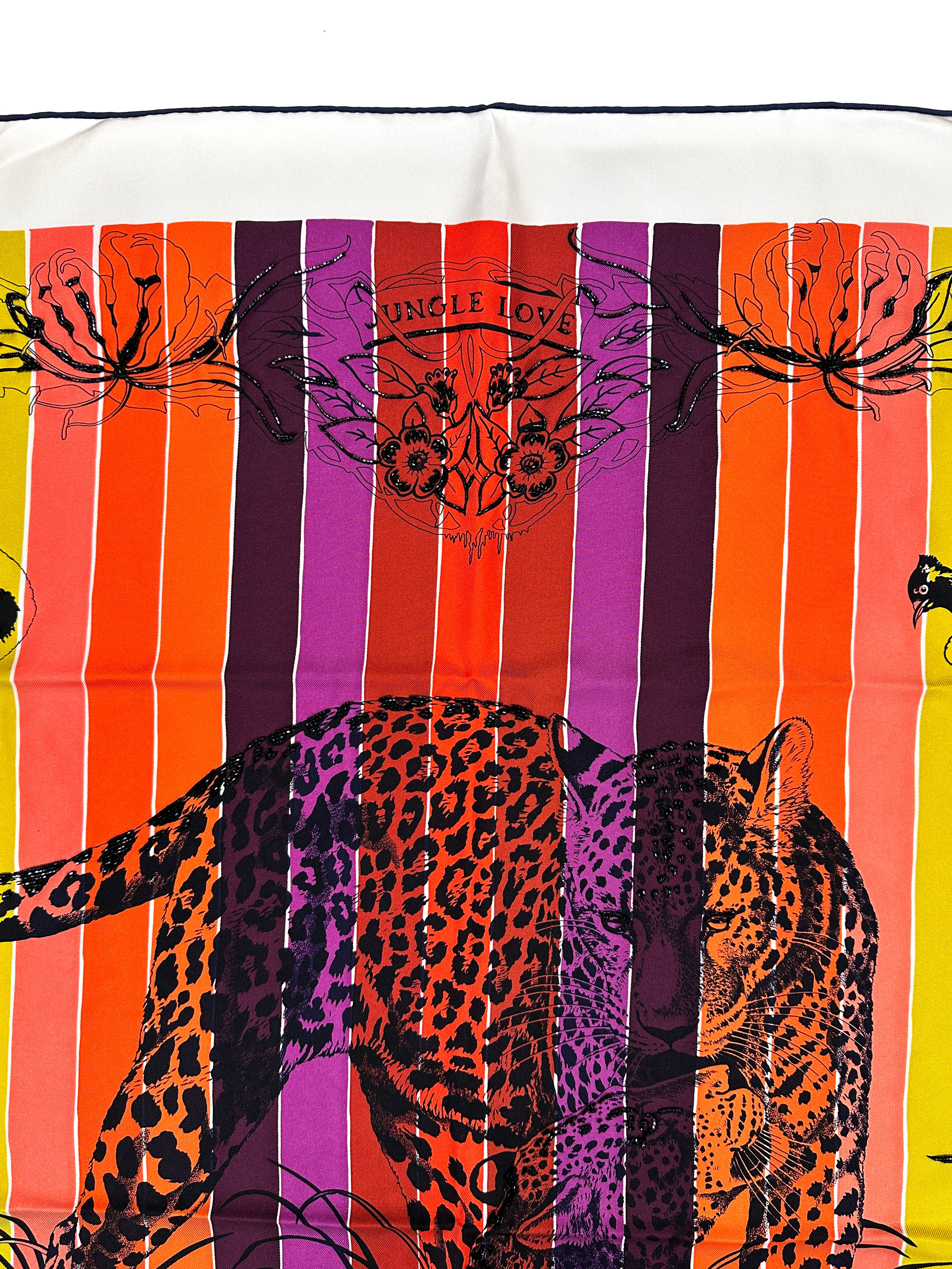 Hermès Jungle Love Rainbow Exceptional Beaded 90