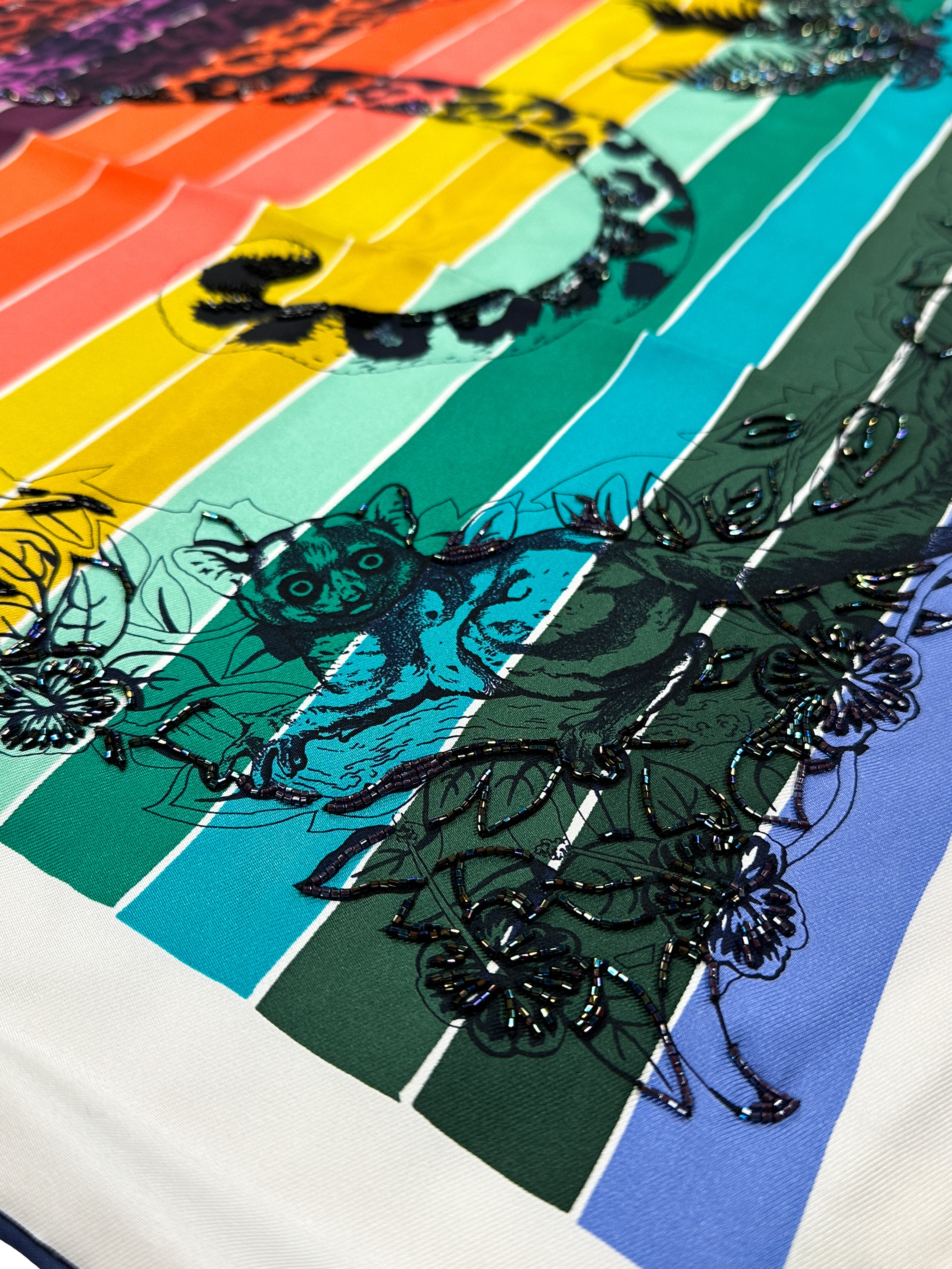 Hermès Jungle Love Rainbow Exceptional Beaded 90