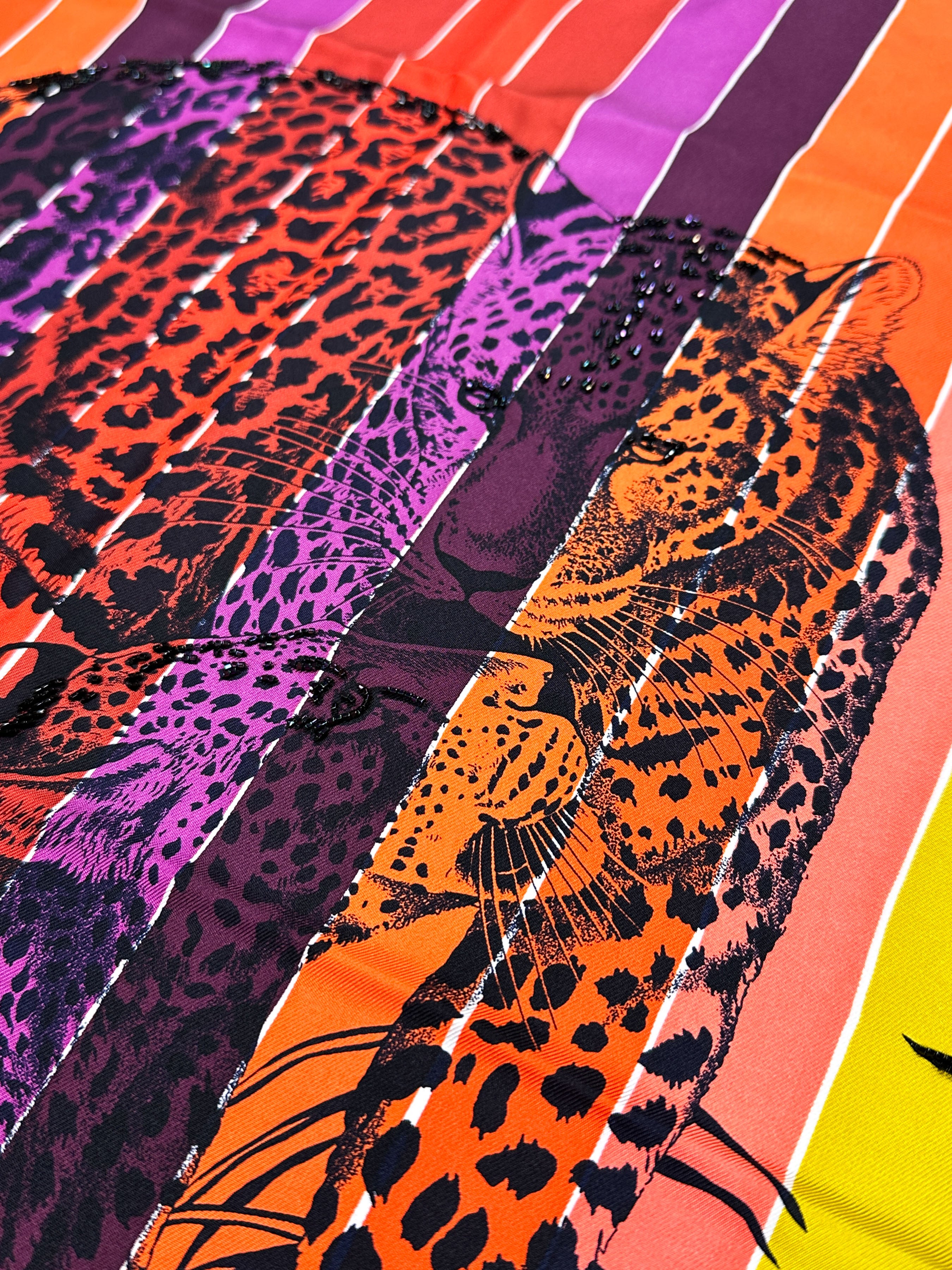 Hermès Jungle Love Rainbow Exceptional Beaded 90