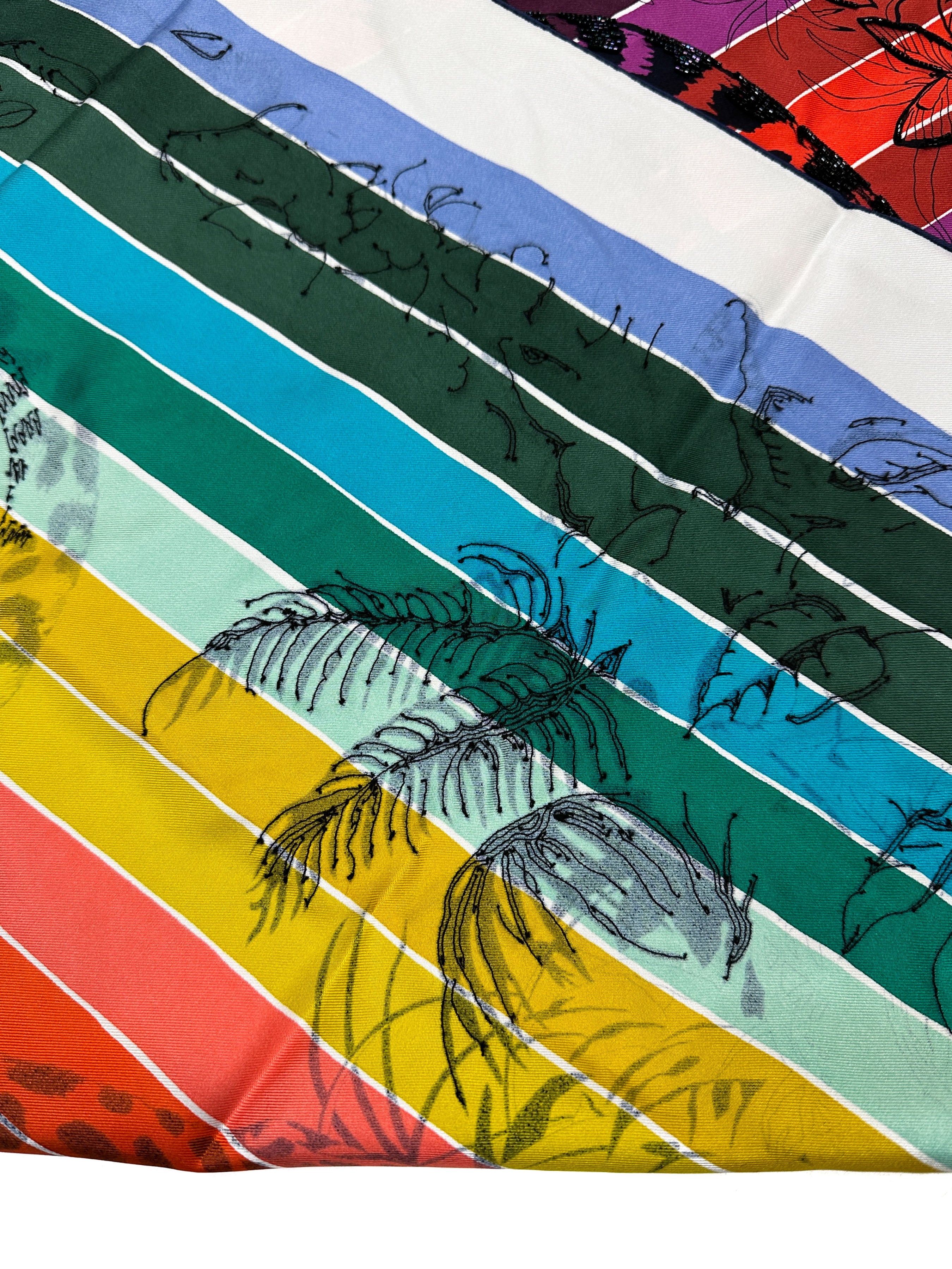 Hermès Jungle Love Rainbow Exceptional Beaded 90