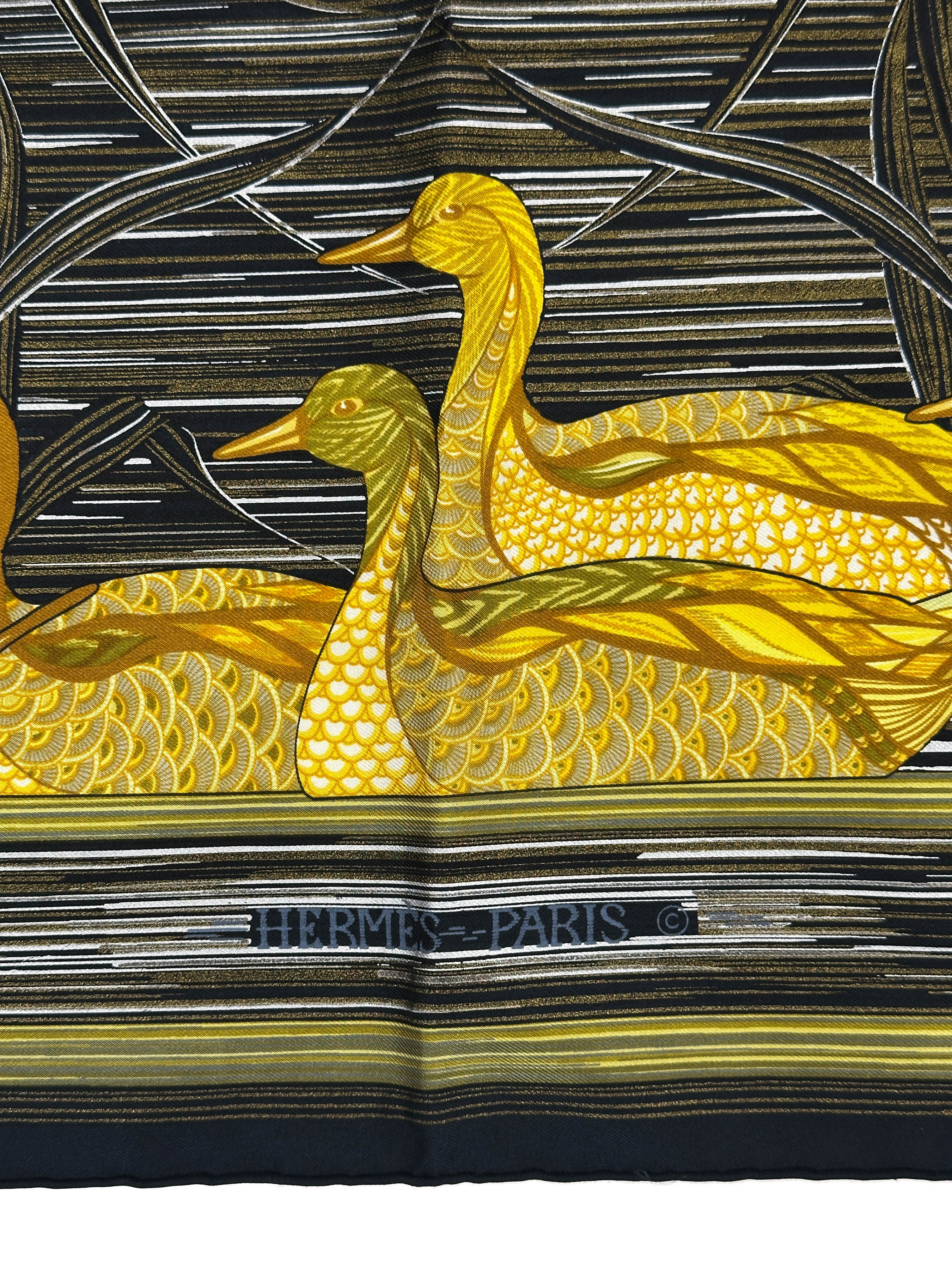 Hermès Metallic La Mare Aux Canards 90