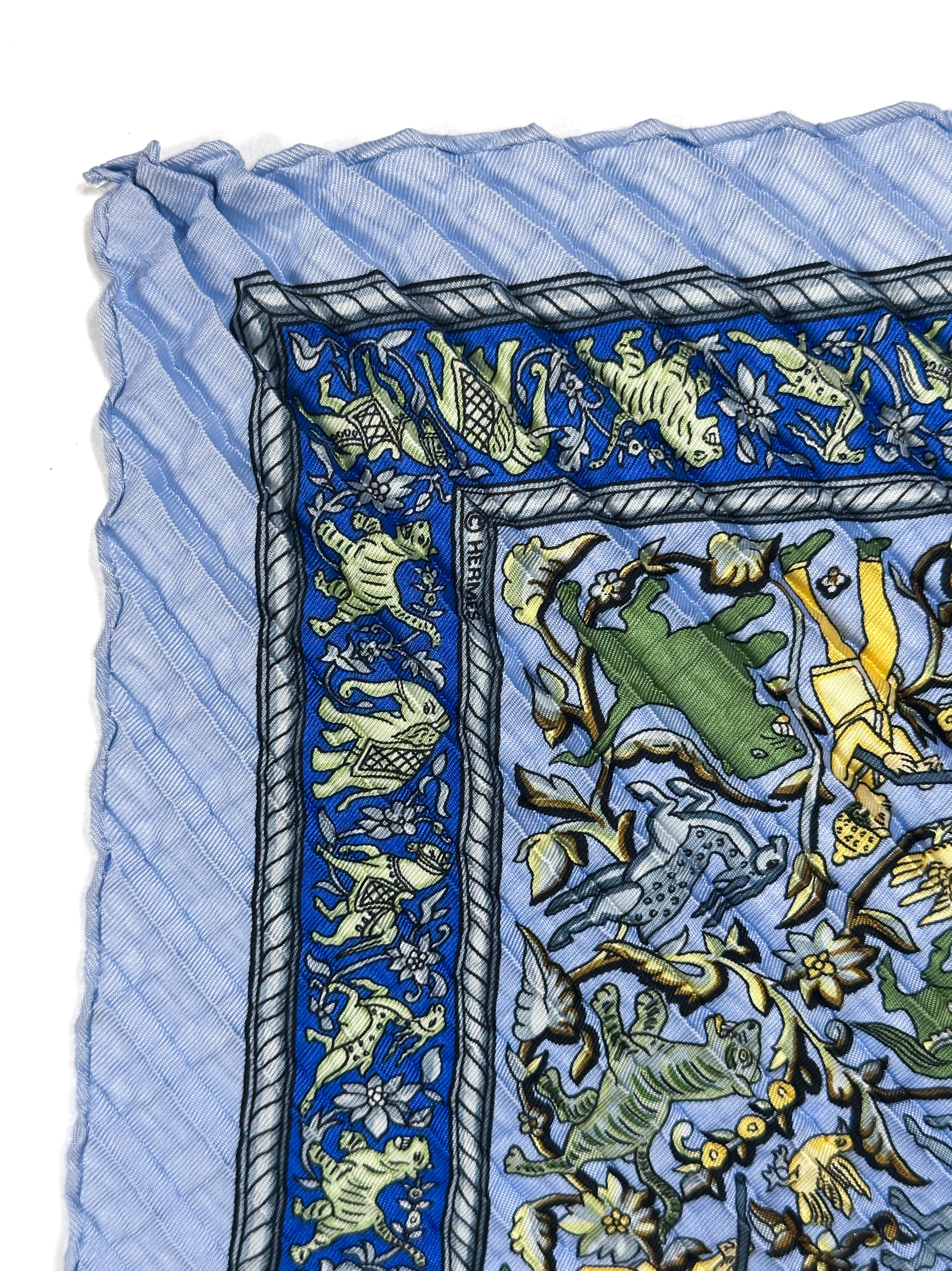Hermès Chasse en Inde Mosaic Plissé 90