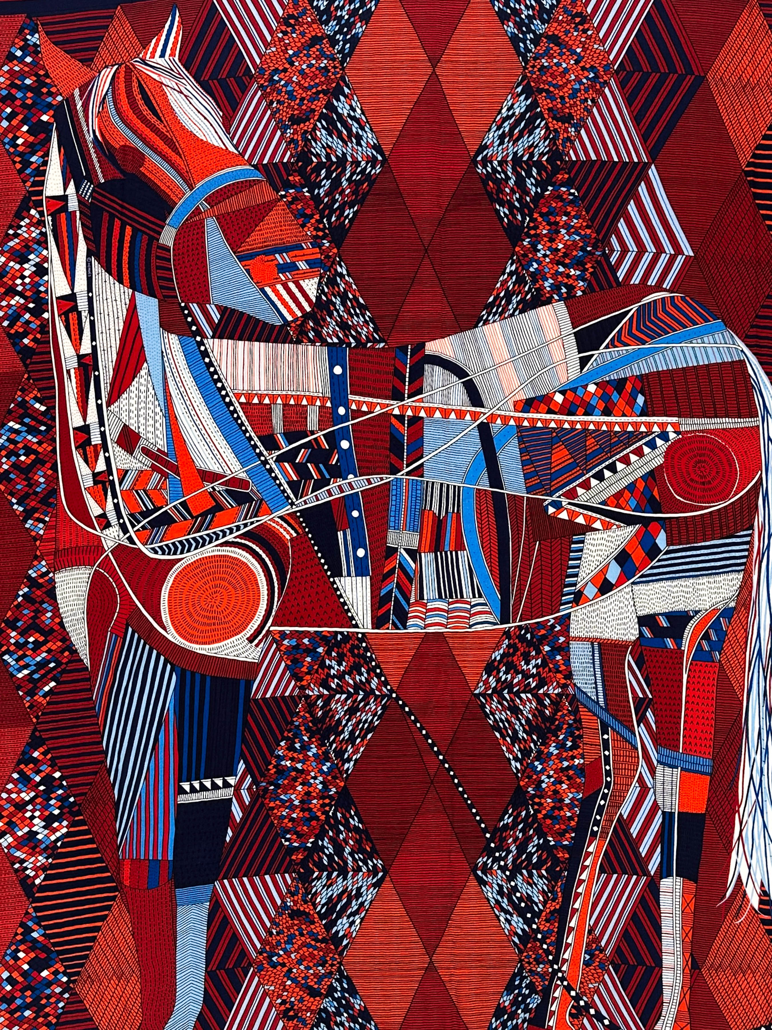 Hermès Patchwork Horse Cashmere Silk 140