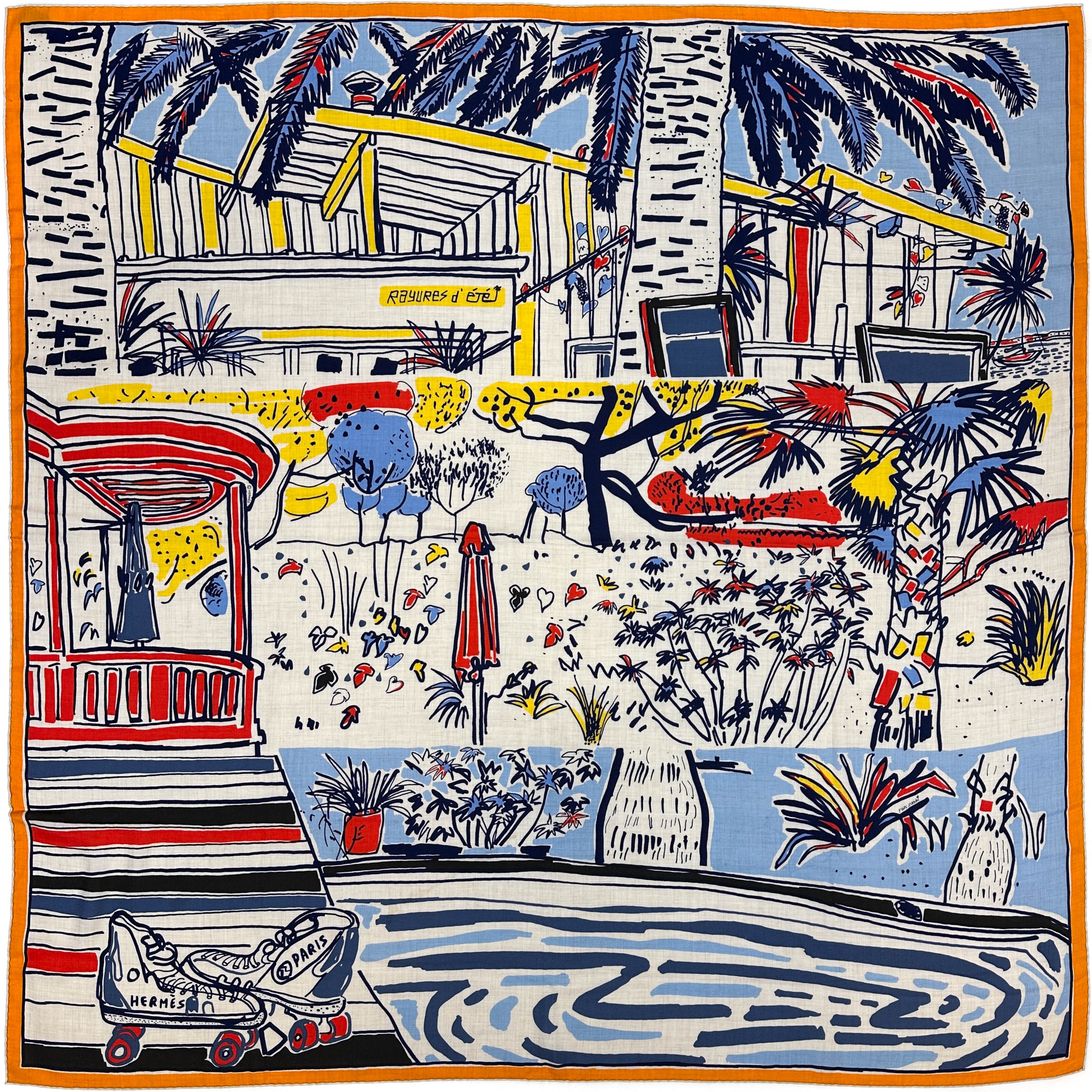 Hermès Rayures d'Ete Cashmere Silk 140